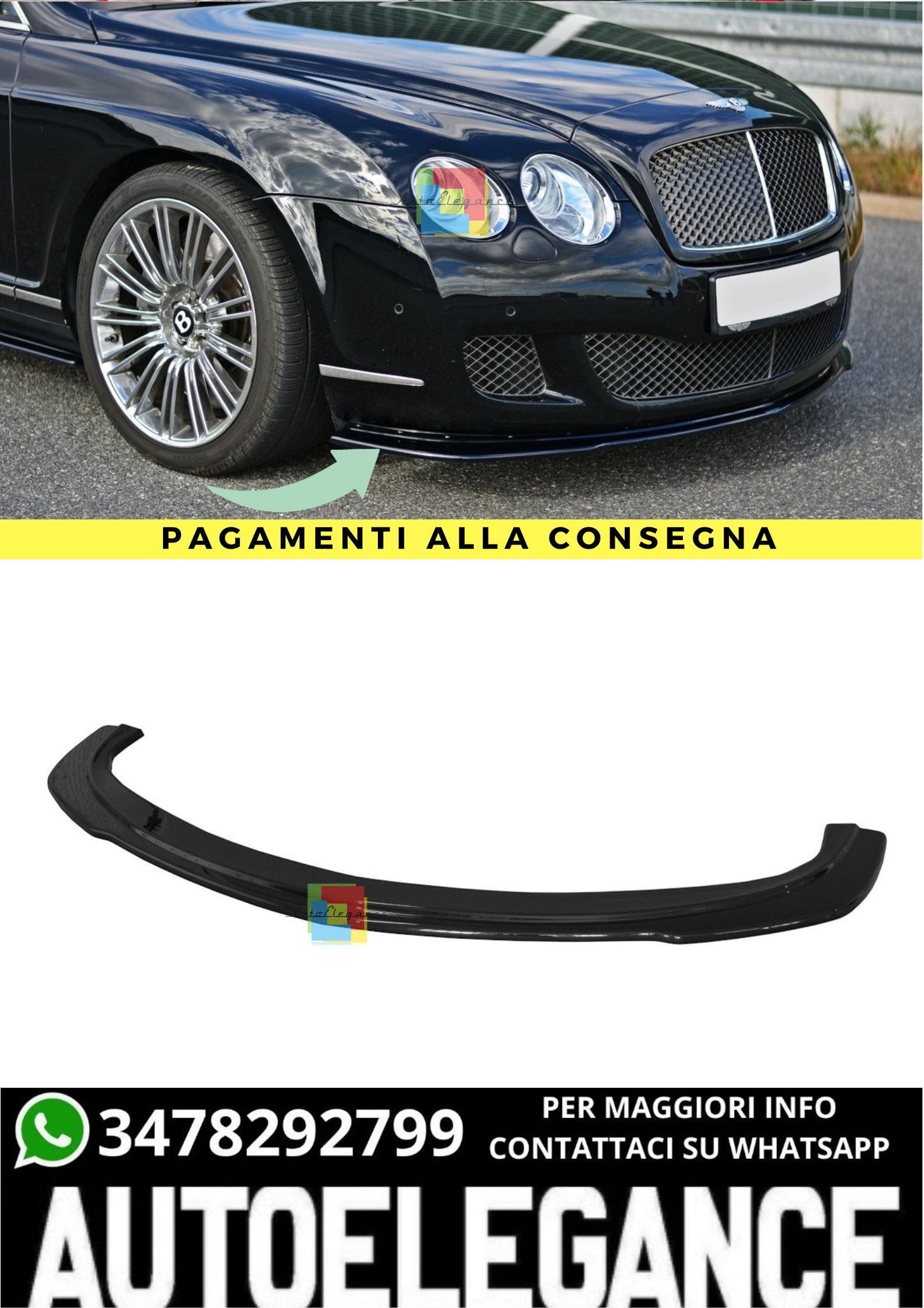 🔥SPLITTER ANTERIORE V.1 ADATTO PER BENTLEY CONTINENTAL GT🔥