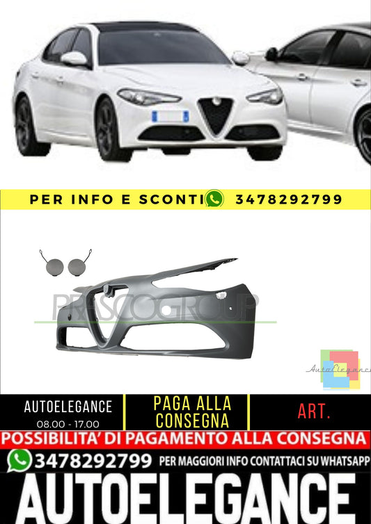 ✨AA0921031 FRONT BUMPER-PRIMED-WITH PDC HOLES FOR ALFA ROMEO GIULIA 15+✨