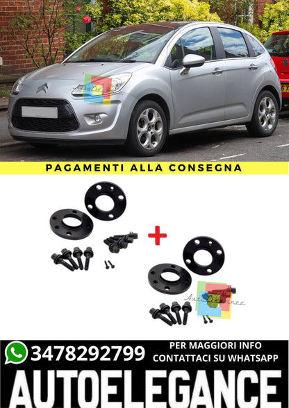 ⭐KIT 4 DISTANZIALI 16+20mm NERO ADATTO PER CITROEN C3 II (SC) dal 2009 al 2016⭐