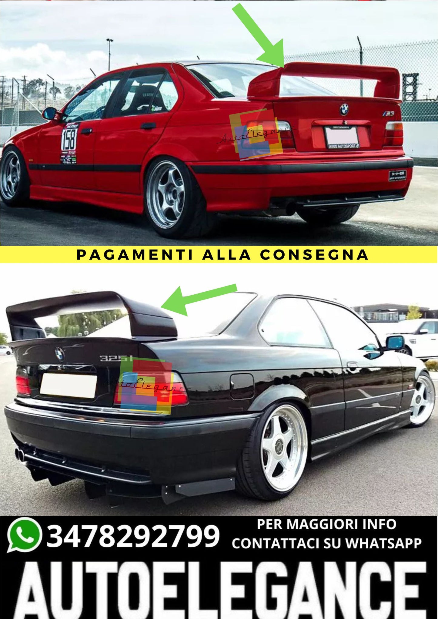 🔥SPOILER ADATTO PER  BMW SERIE 3 E36🔥