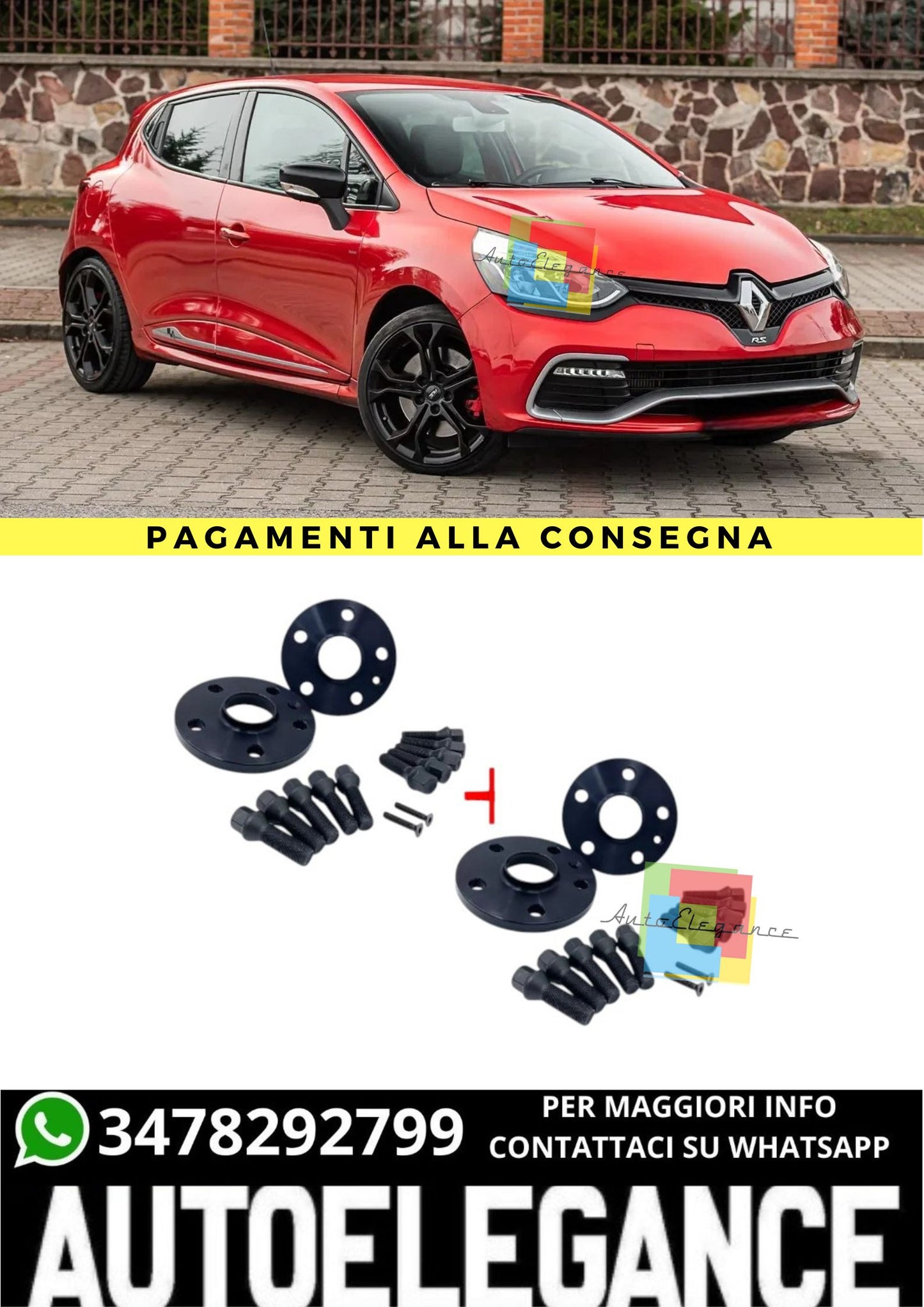 🔥KIT 4 DISTANZIALI  16+20mm adatto per RENAULT Clio IV 1.6 RS (5 fori)🔥