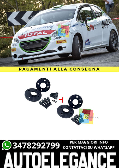 ⭐KIT 4 DISTANZIALI 16+20mm NERO ADATTO PER PEUGEOT 208 II dal 2019⭐