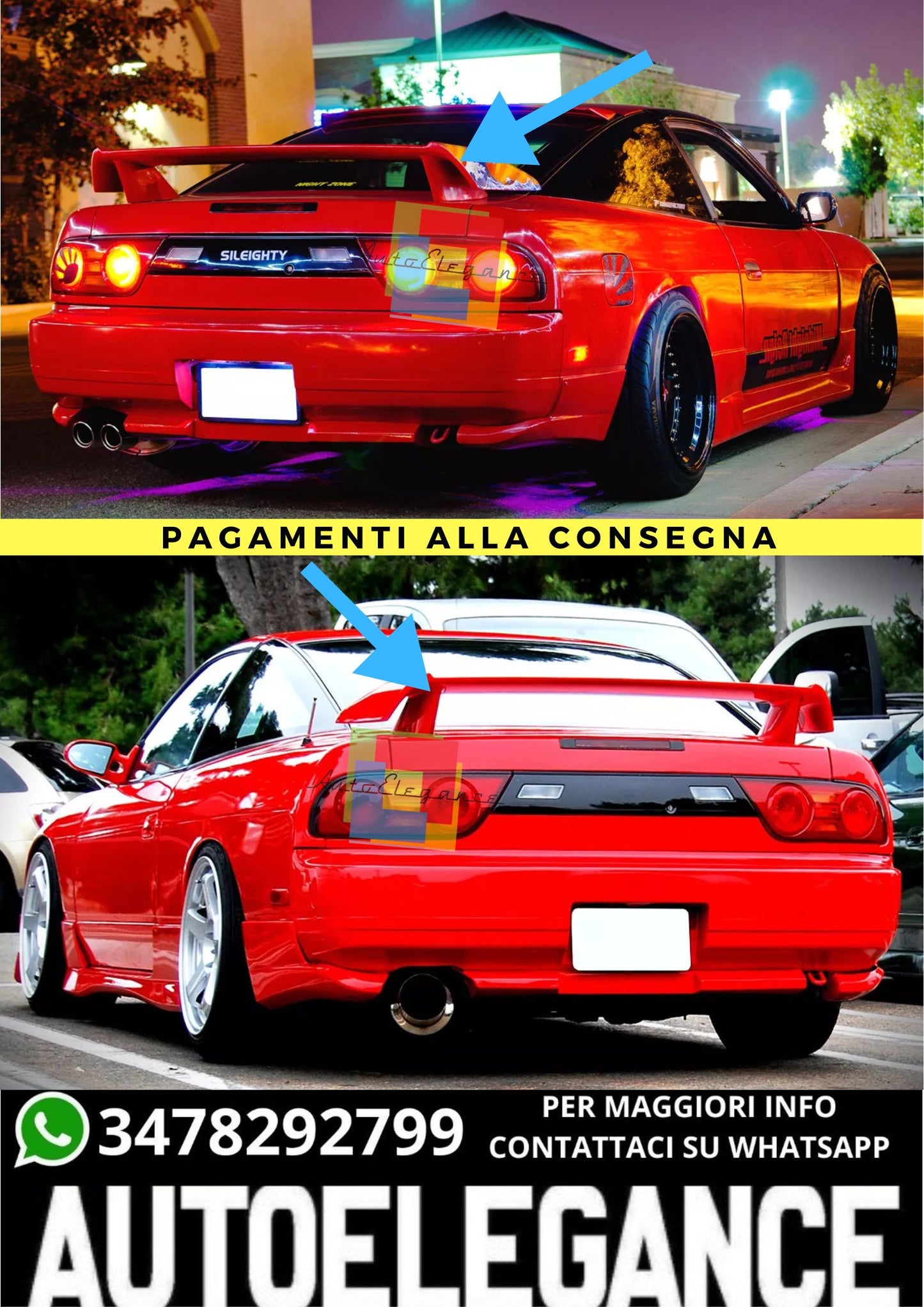 🔥SPOILER ADATTO PER   NISSAN S13 180SX 200SX 240SX STYLE KOUKI🔥