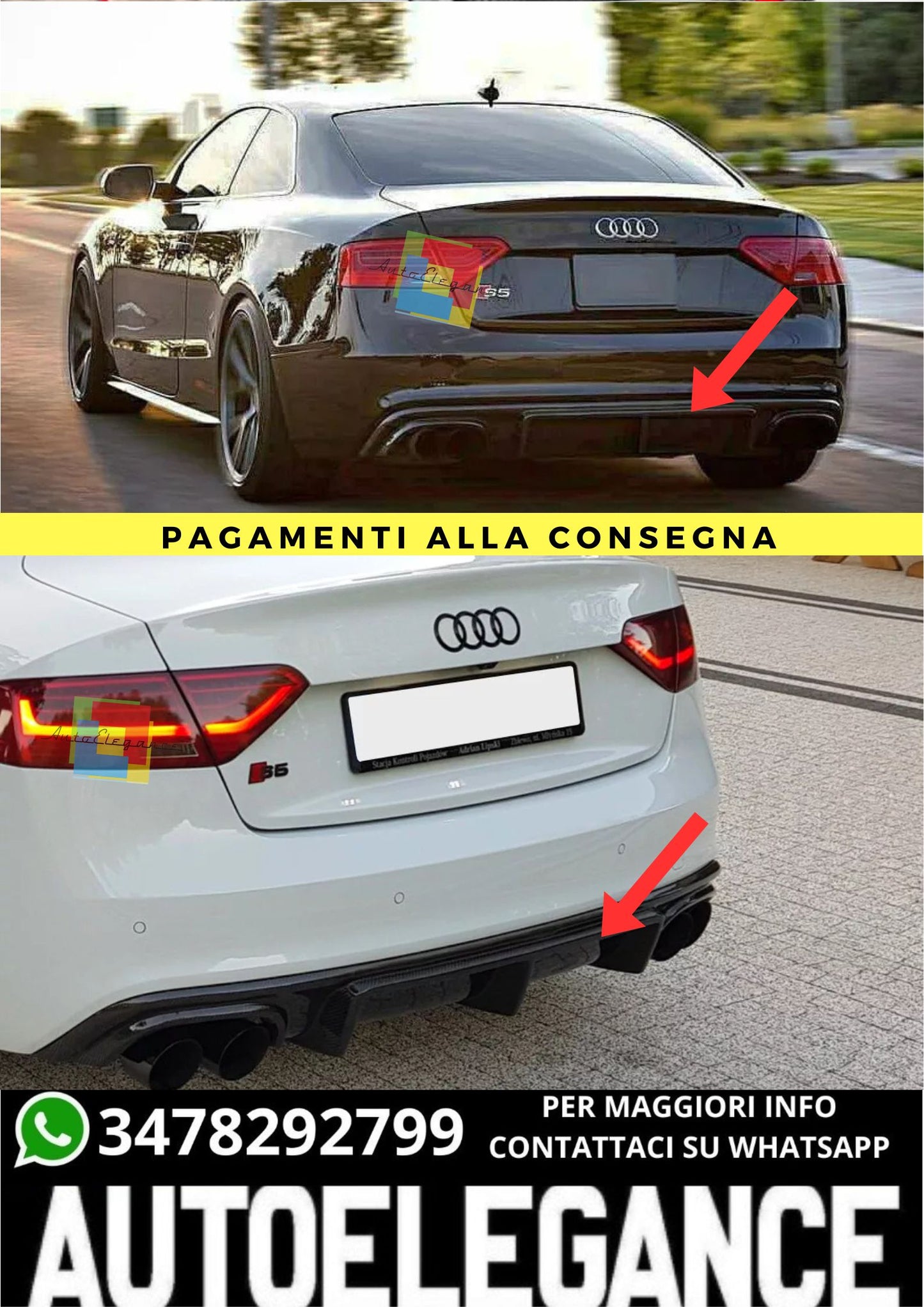 ❤️‍🔥DIFFUSORE ADATTO PER AUDI A5 8T S-LINE ( 2012-2016 )❤️‍🔥