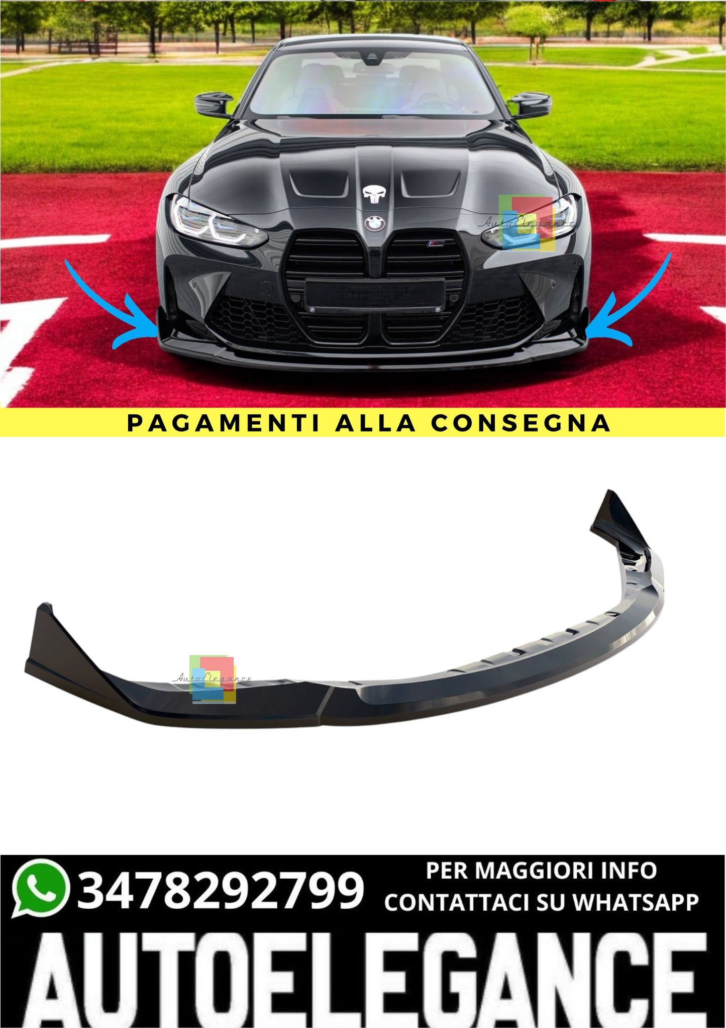 🔥Splitter Anteriore V.4 Adatto Per  CSL Look BMW M3 Sedan / Touring G80 / G81🔥