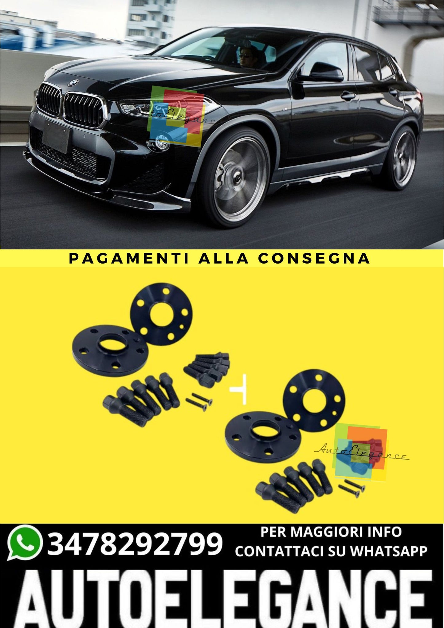 🔥KIT 4 DISTANZIALI  12+16mm adatto per BMW X2 (U10) - dal 2024 in poi🔥