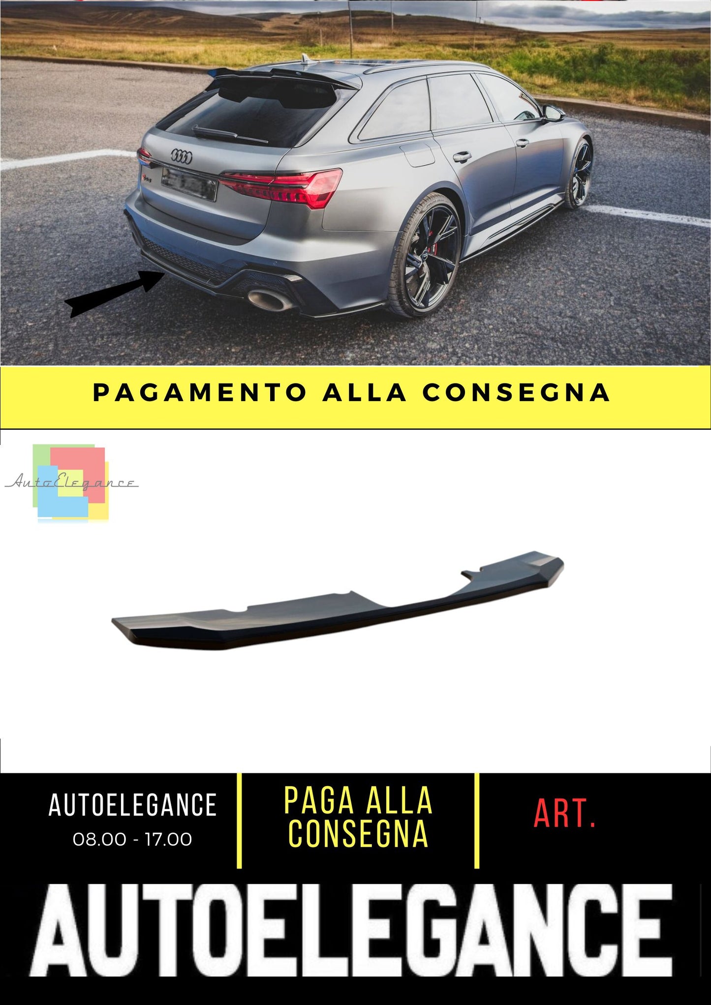 😎Splitter posteriore adatto per Audi RS6 C8😎
