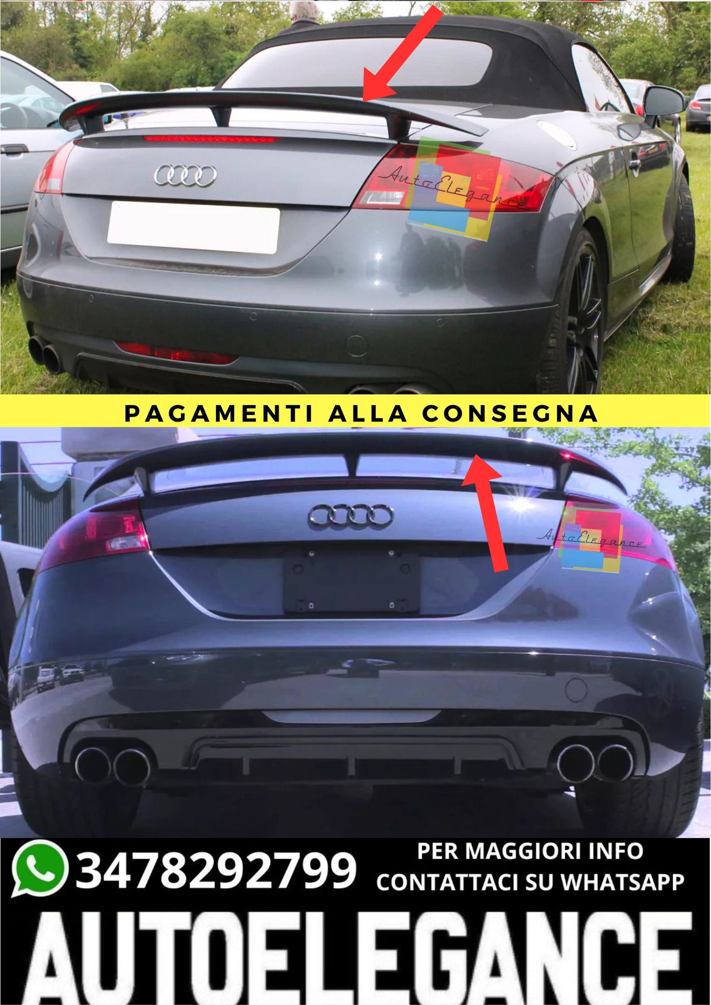 ❤️‍🔥SPOILER ADATTO PER  AUDI TT 8J COUPE ROADSTER❤️‍🔥
