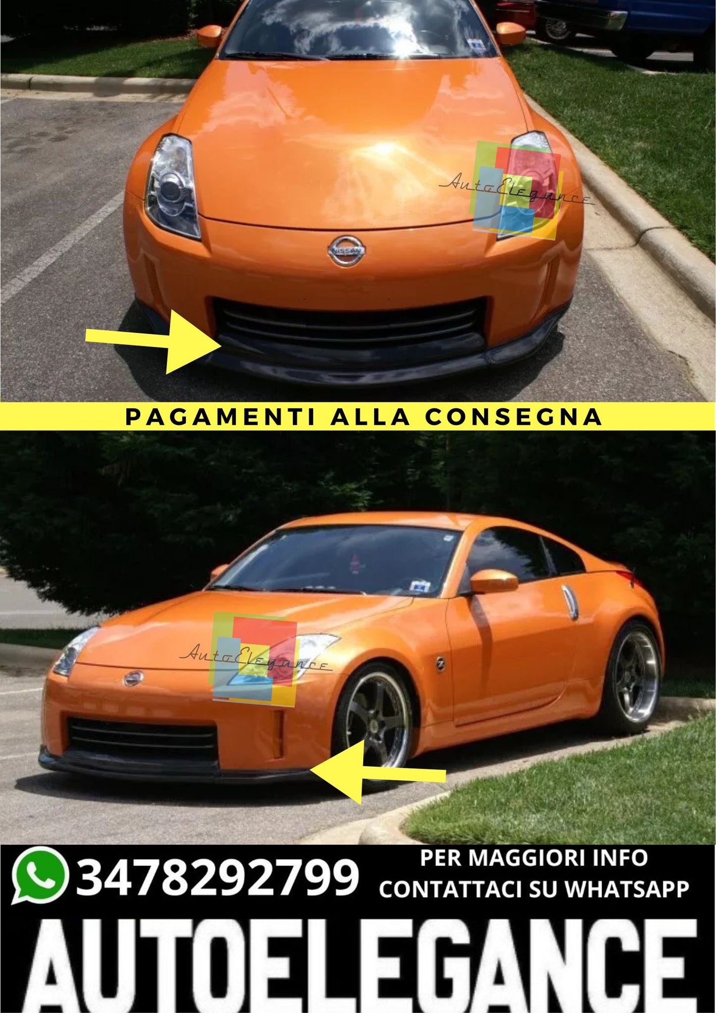 🔥SPLITTER ADATTO PER  NISSAN 350Z RESTYLING ( 2006-2009 )🔥