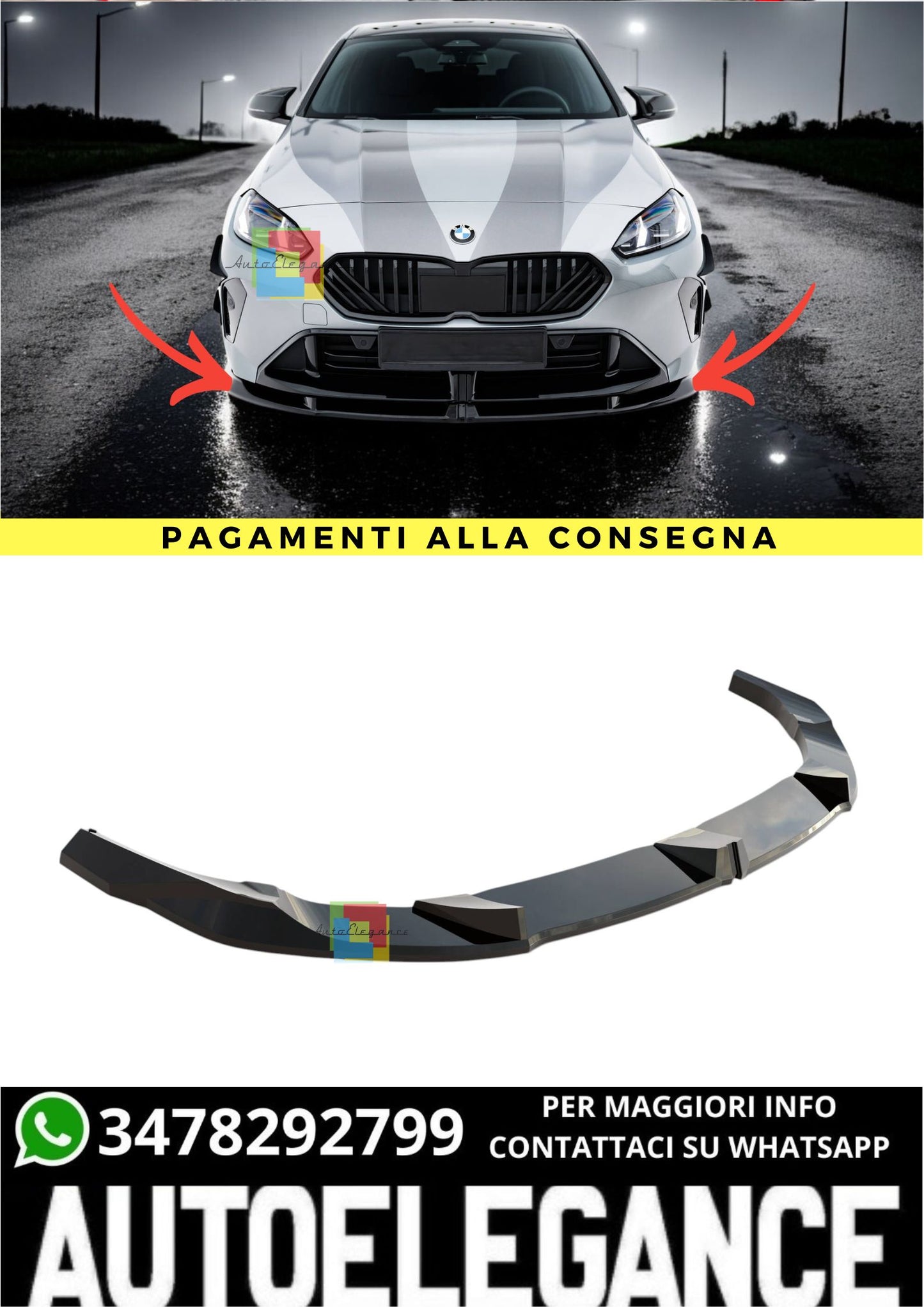 🔥Splitter Anteriore V.3 Adatto Per  BMW 1 M-Pack F70🔥