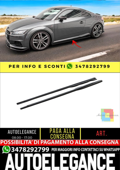 ✨MINIGONNE LATERALI COMPATIBILI PER Audi TT S-Line nero lucido ABS 2014-2018✨