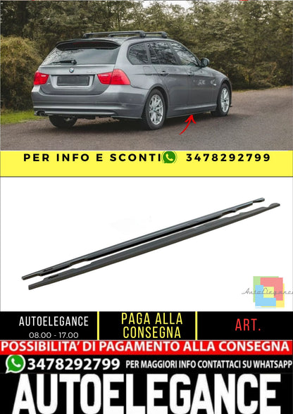 ✨Minigonne Laterali design nero lucido ABS per BMW Serie 3 E91 FL 2008-2011✨