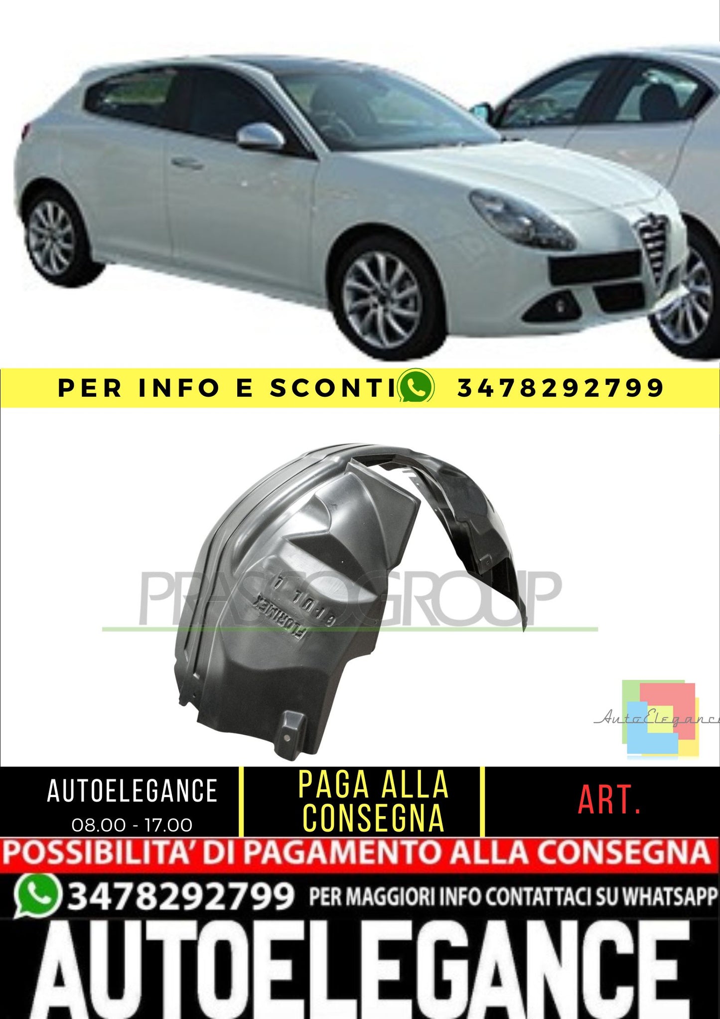 ✨AA3443604 PASSARUOTA ANTERIORE SINISTRO PER ALFA ROMEO - GIULIETTA 10-16✨