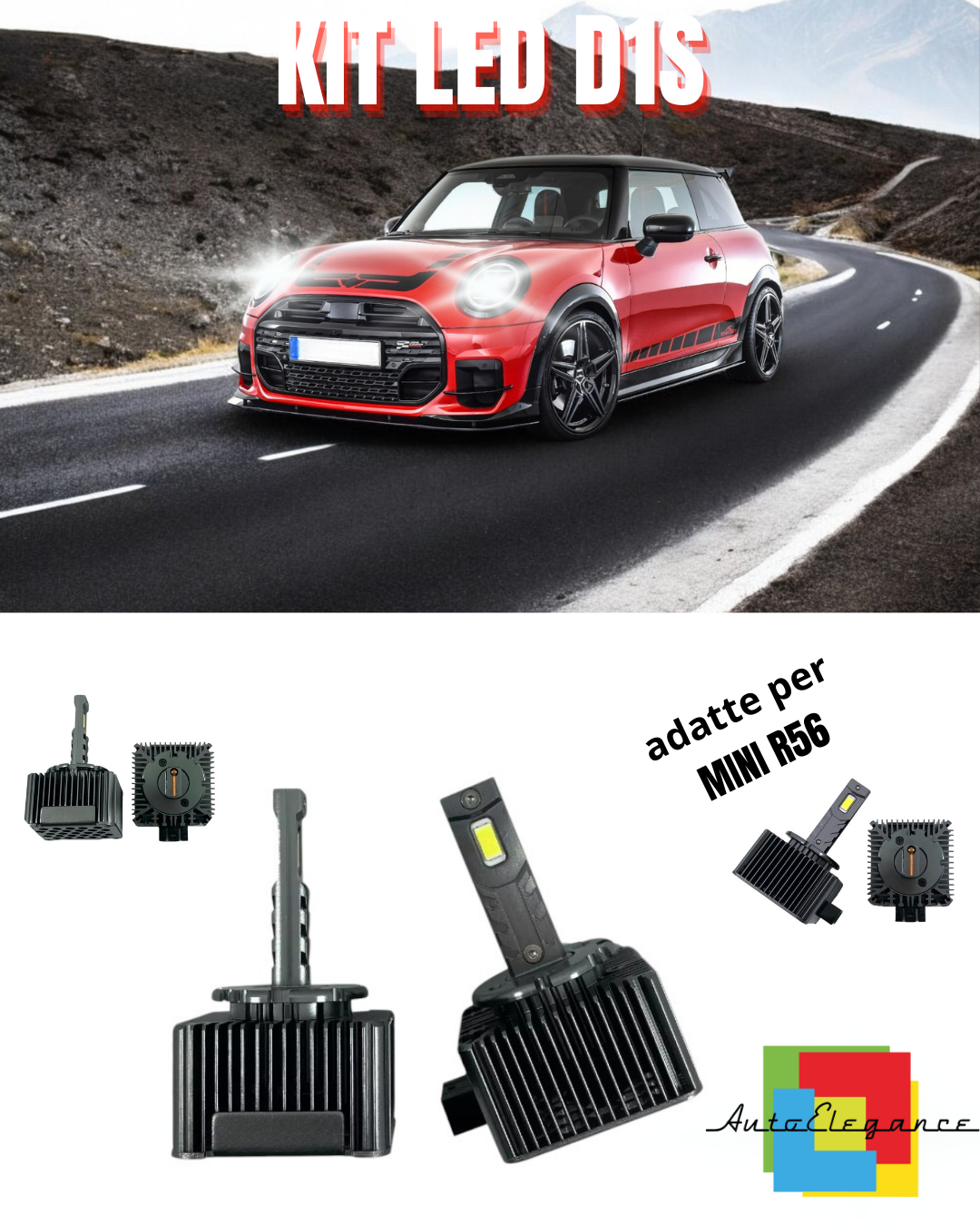 ⭐LAMPADE D1S LED 6000K DA XENON A LED MATRIX ADATTO PER MINI R56 ⭐