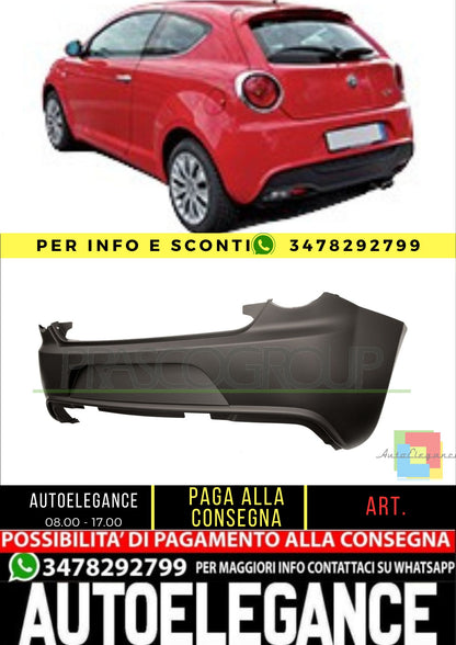 ✨AA2101051 REAR BUMPER-WITH PRIMER FOR ALFA ROMEO - MITO 2008-2016✨