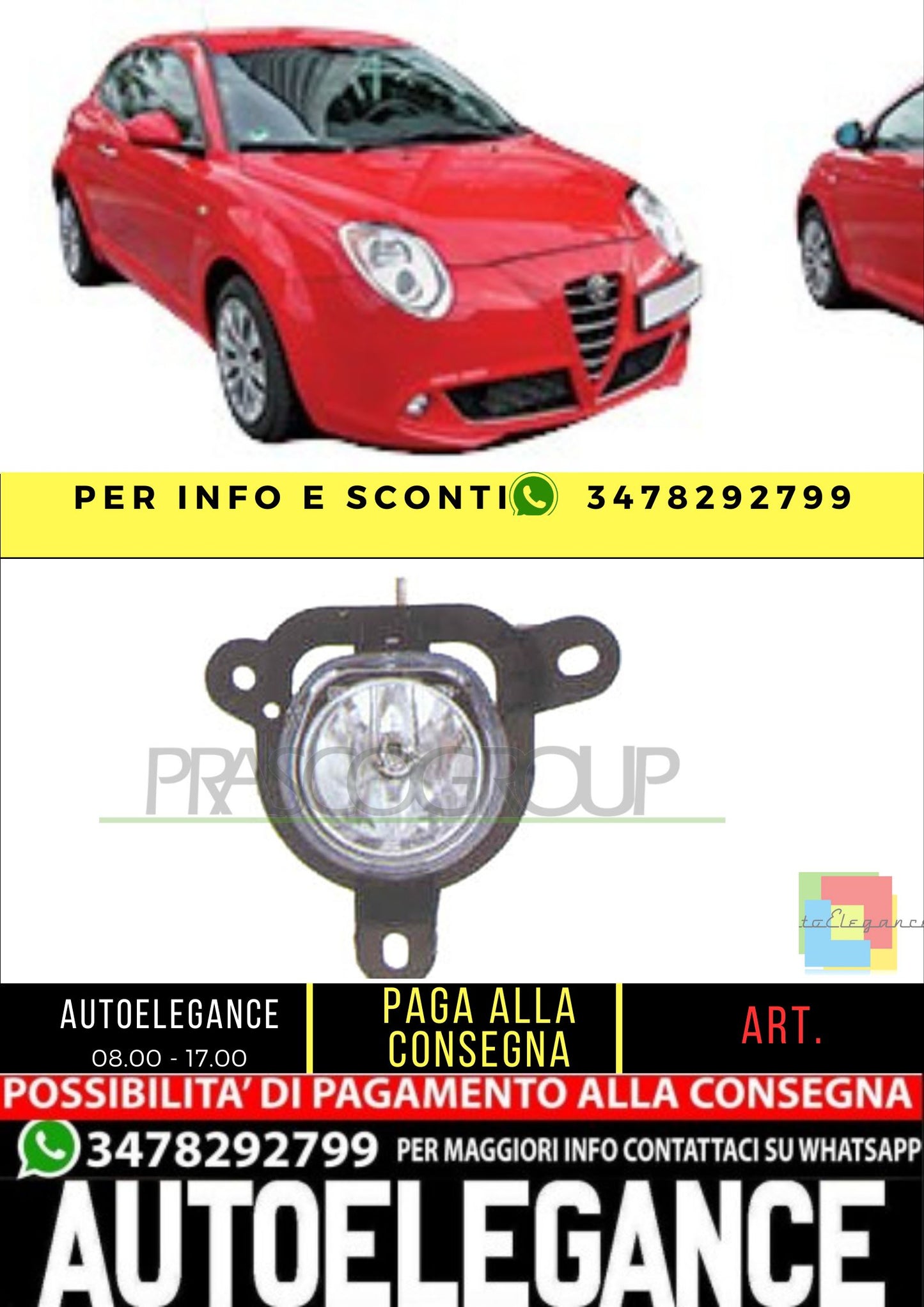 ✨AA2104414 FENDINEBBIA SINISTRO PER ALFA ROMEO MITO 08-16✨