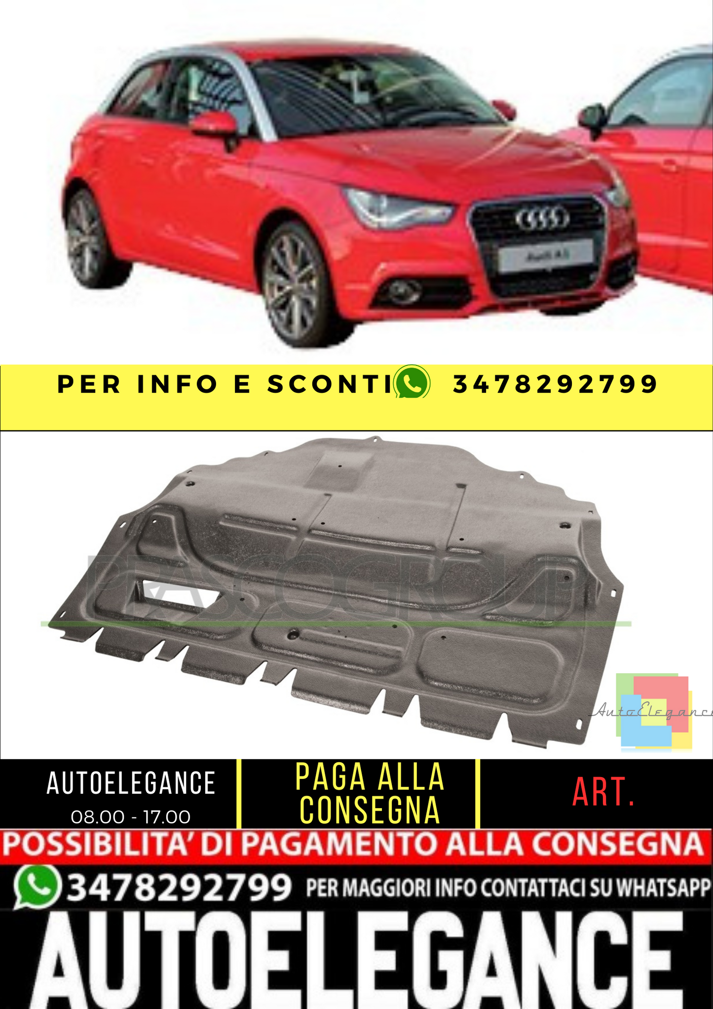 ✨AD1201900 COPRIMOTORE-INFERIORE adatto per AUDI A1 2010-2014✨