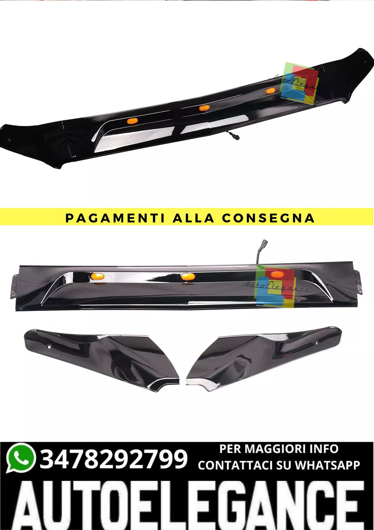 ❤️‍🔥Spoiler a LED labbro anteriore NERO LUCIDO per Mercedes Sprinter W906 ❤️‍🔥