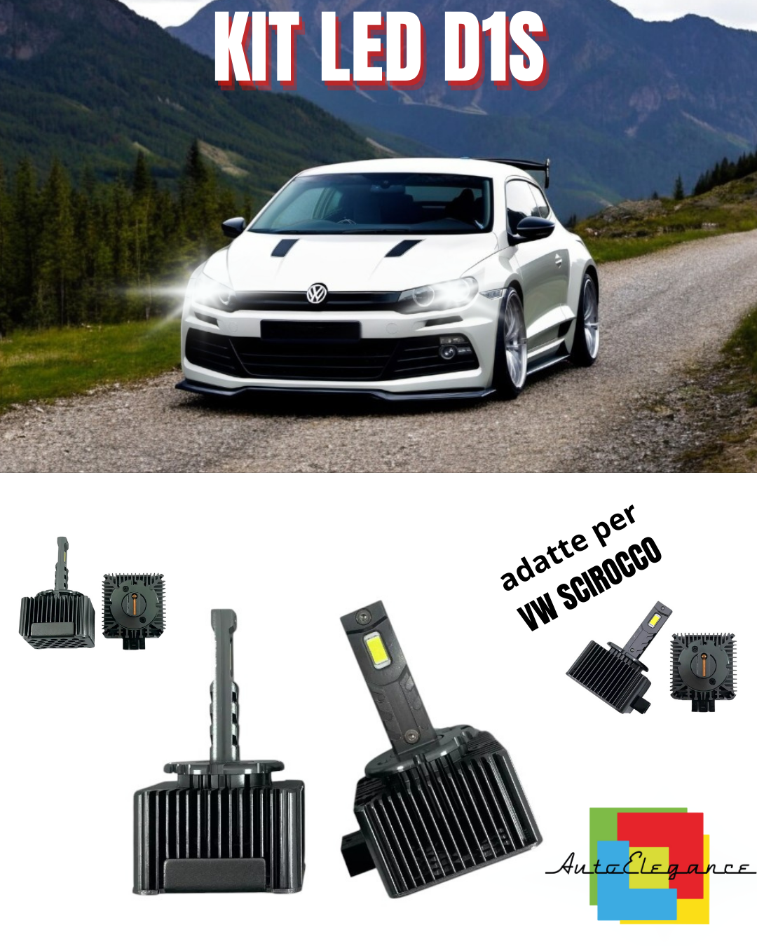 ⭐D1S LED 6000K XENON TO LED MATRIX LAMPS SUITABLE FOR VW SCIROCCO ⭐