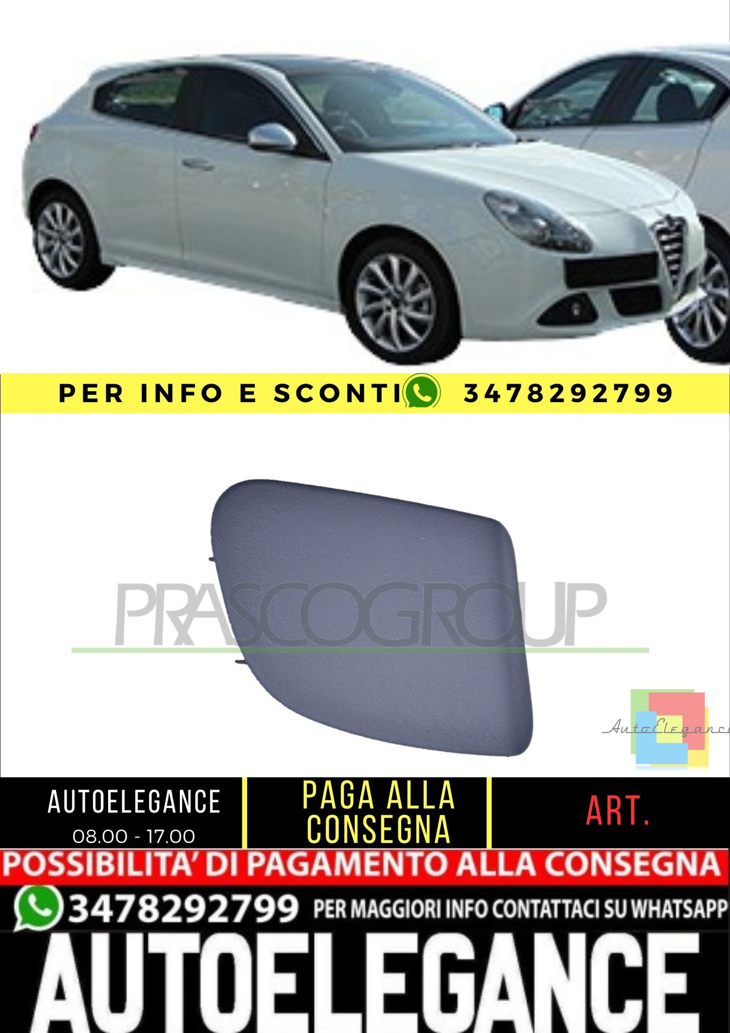 ✨AA3441237 TAPPO LAVAFARO DESTRO PER ALFA ROMEO - GIULIETTA 10-16✨