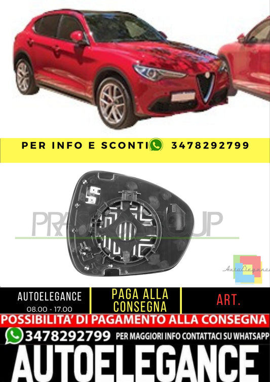 ✨AA7107514 PIASTRA SPECCHIO SINISTRA-TERMICA ADATTA PER ALFA ROMEO STELVIO 16+✨