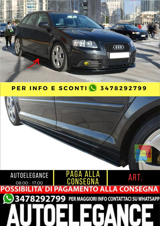 ✨MINIGONNE LATERALI ABS ADATTE per Audi A3 Sportback 8P/8P FL 2004-2013✨