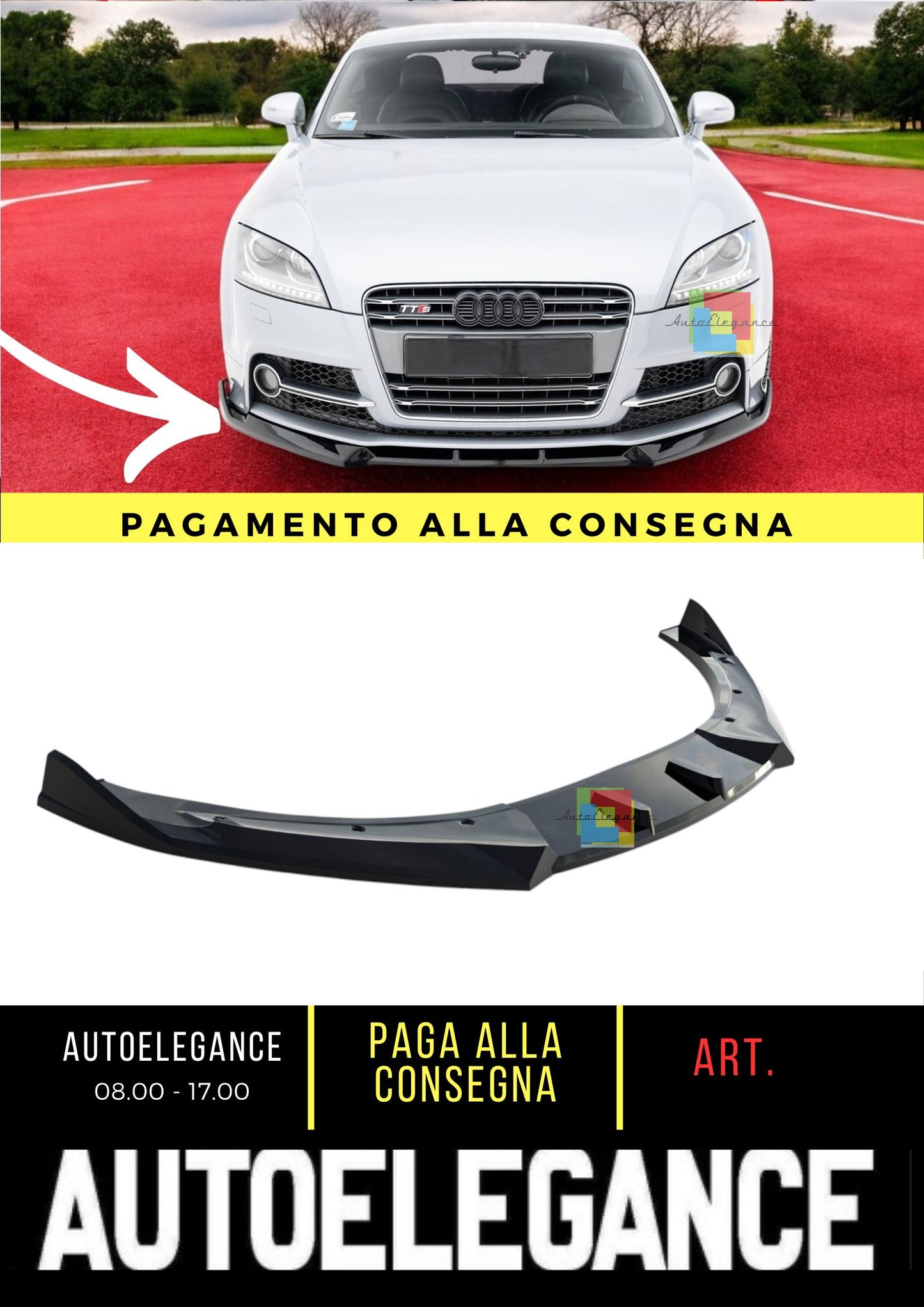 💎Splitter anteriore V.3 Adatto Per Audi TT S / TT S-Line 8J Facelift💎