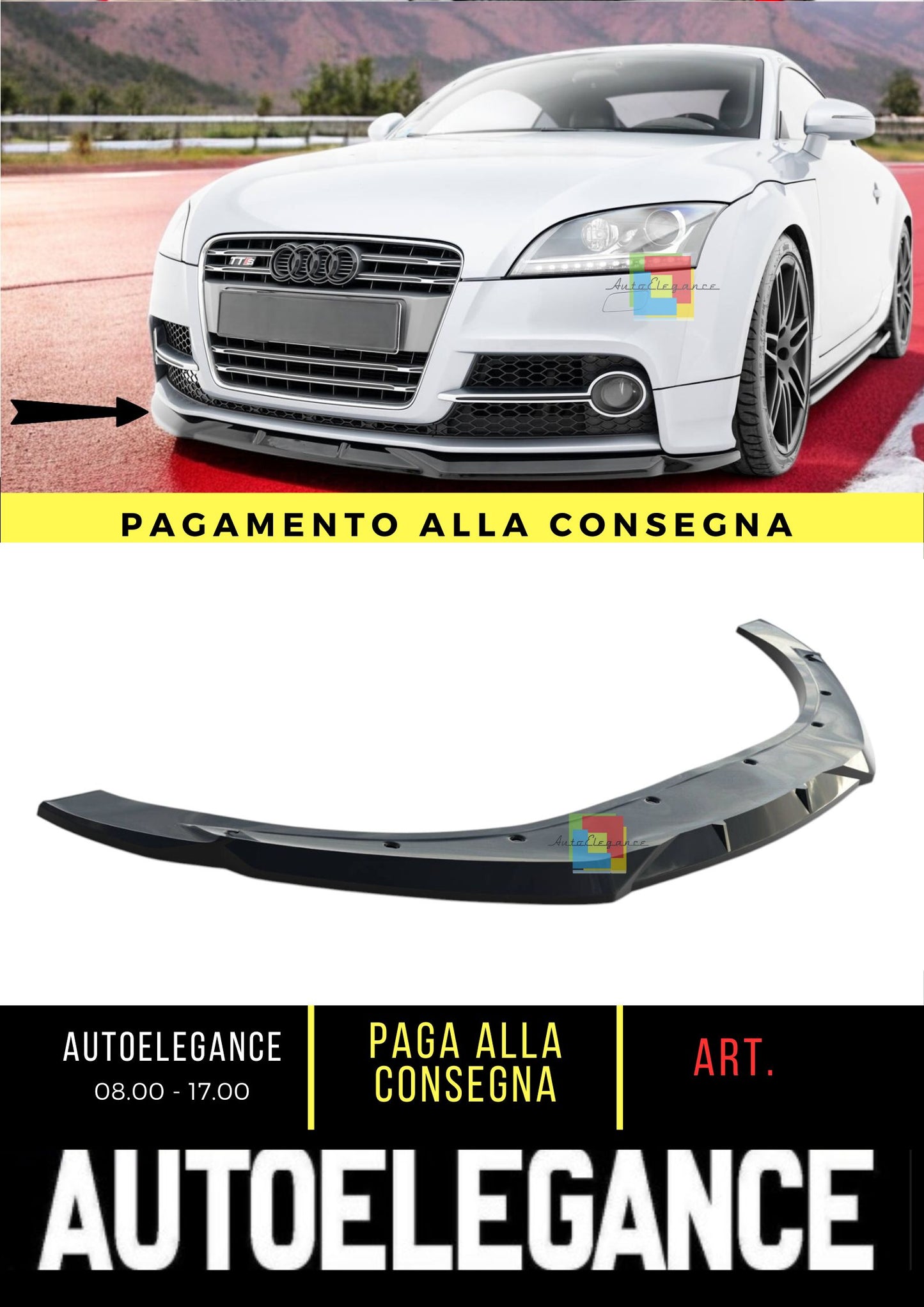 💎Splitter anteriore V.2 adatto per Audi TT S / TT S-Line 8J Facelift💎