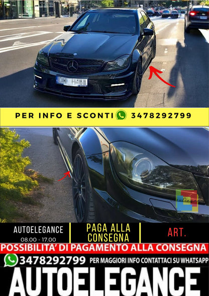✨MINIGONNE LATERALI Design Lucido ABS per Mercedes Classe C W204 C63 AMG 11-14✨