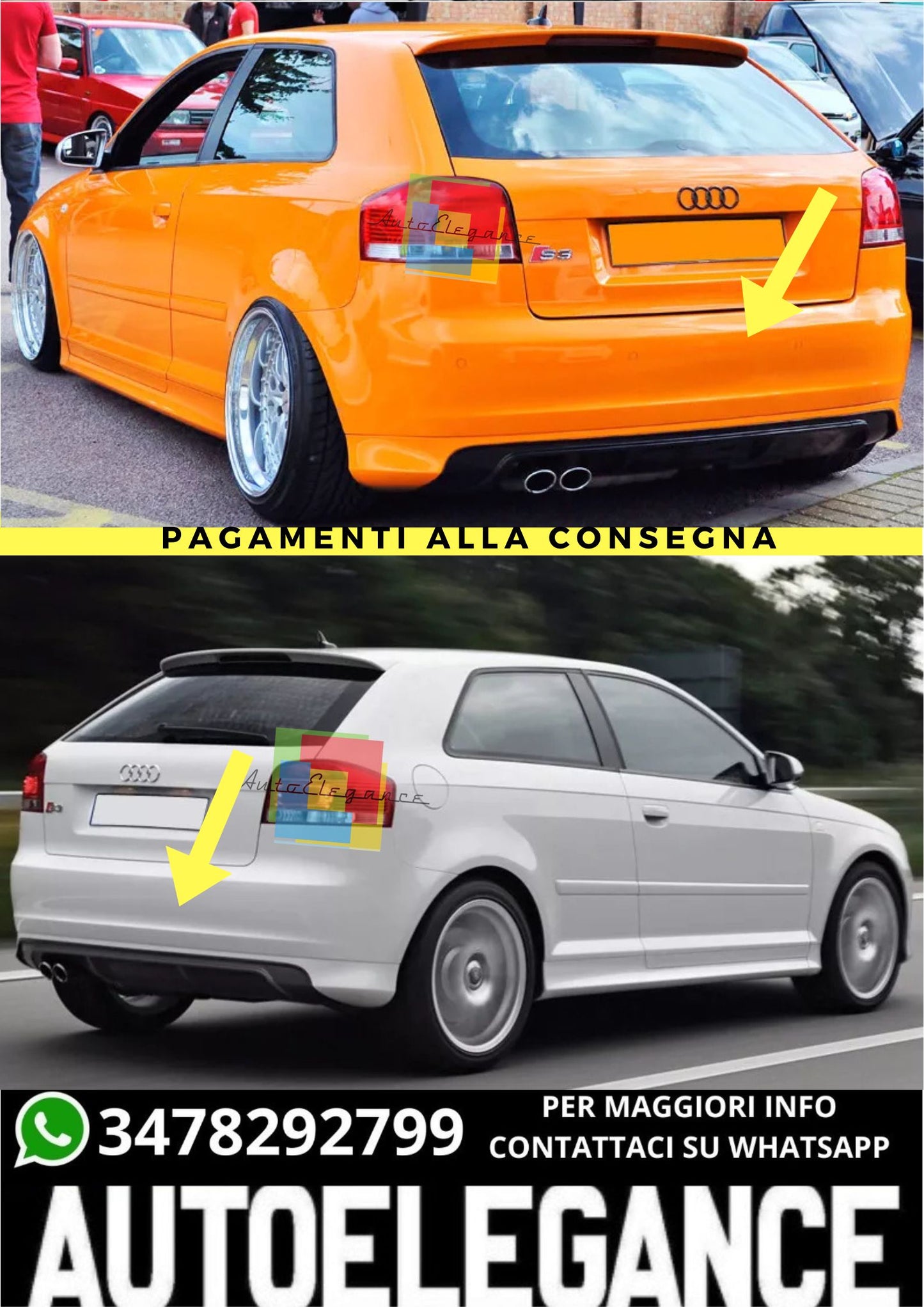 🔥SOTTOPARAURTI POSTERIORE  ADATTO PER  AUDI A3 8P 3 🔥