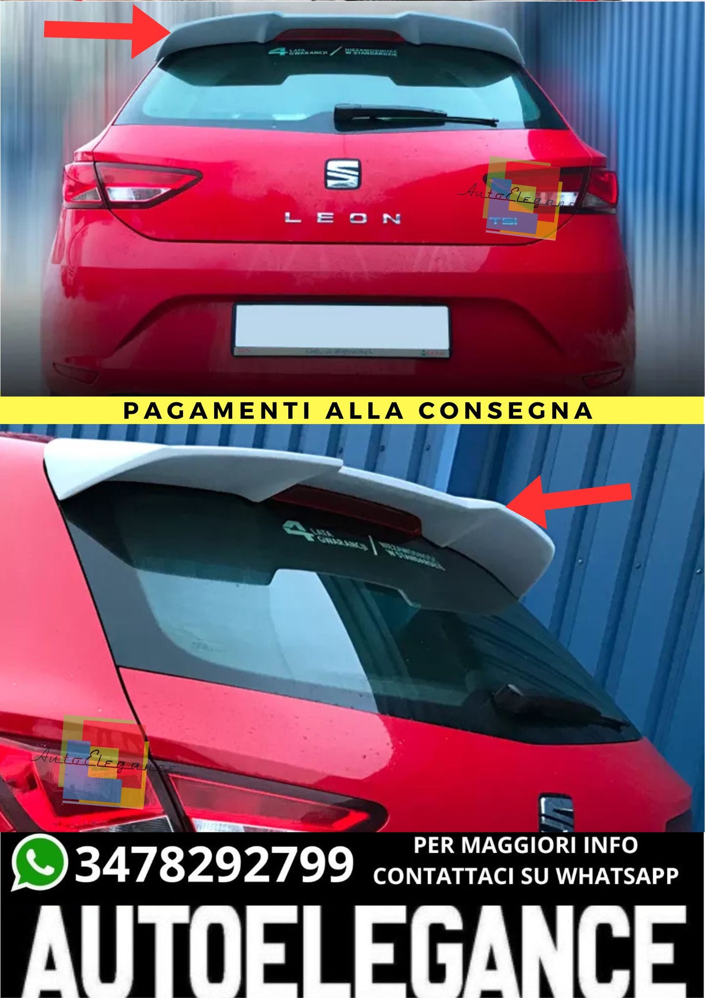 🔥SPOILER ADATTO PER  SEAT LEON SC MK3 5F🔥