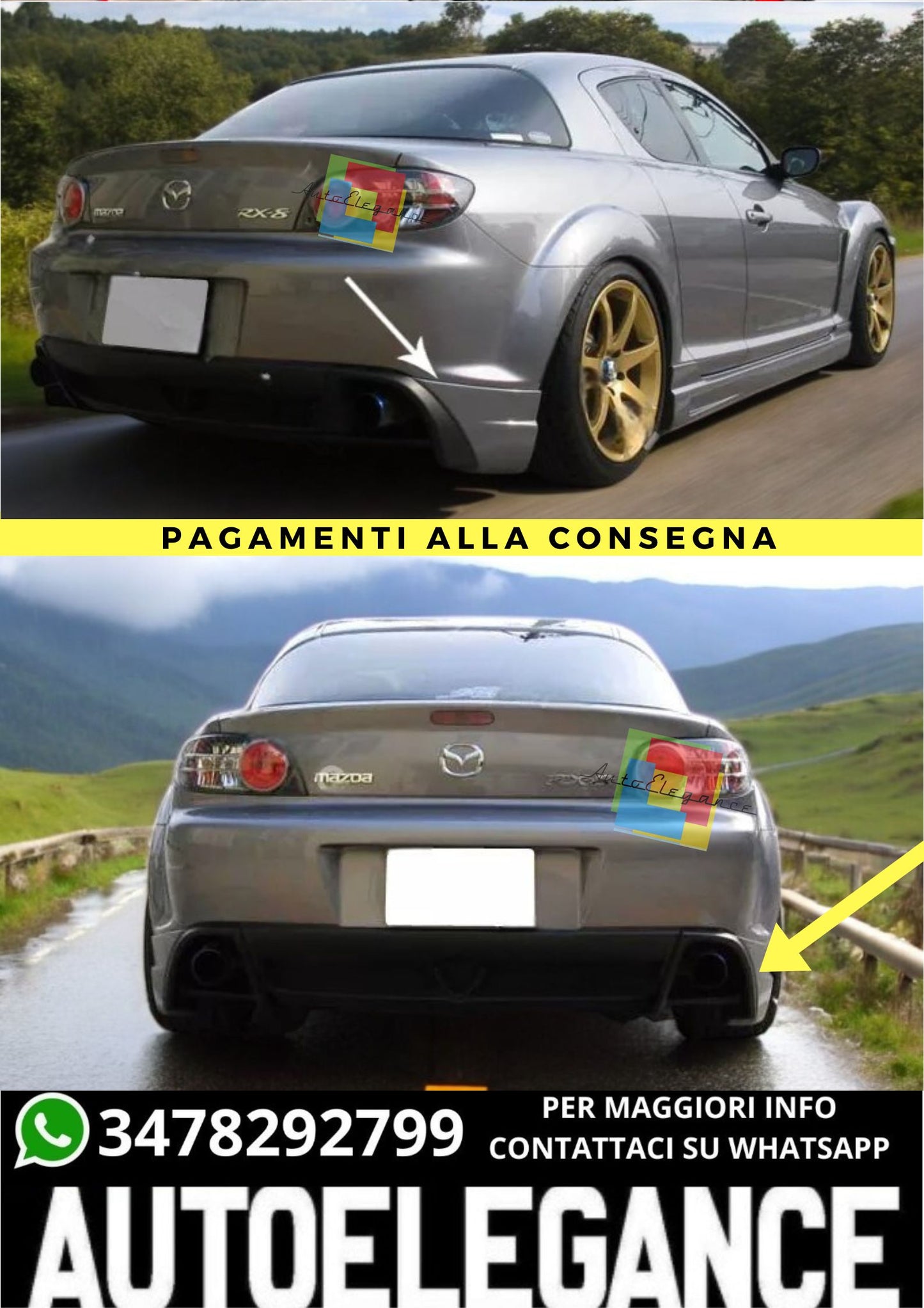 ❤️‍🔥PARAURTI POSTERIORE ADATTO PER MAZDA RX-8❤️‍🔥