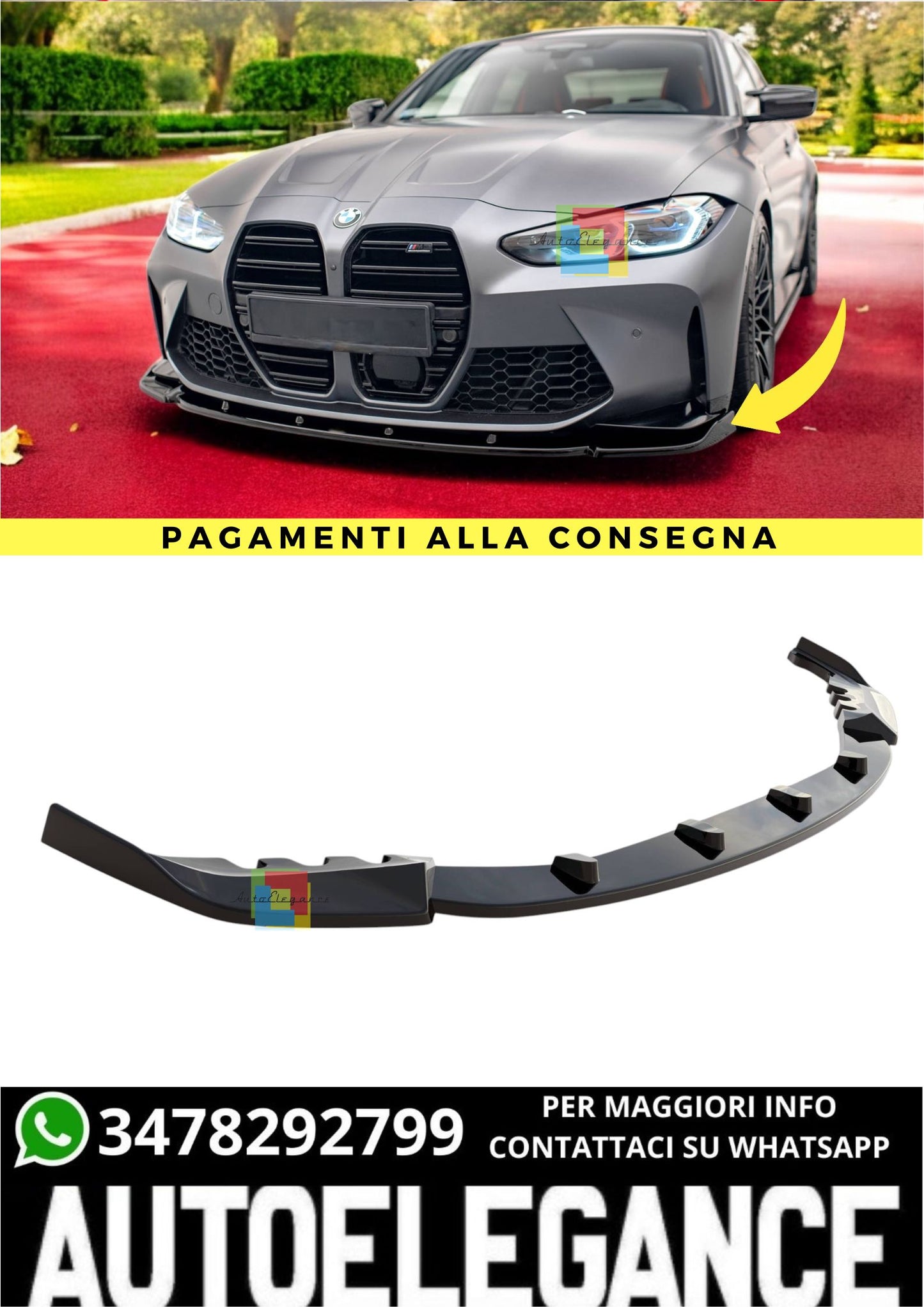 🔥Splitter Anteriore V.3 Adatto Per  BMW M3 Sedan / Touring G80 / G81🔥
