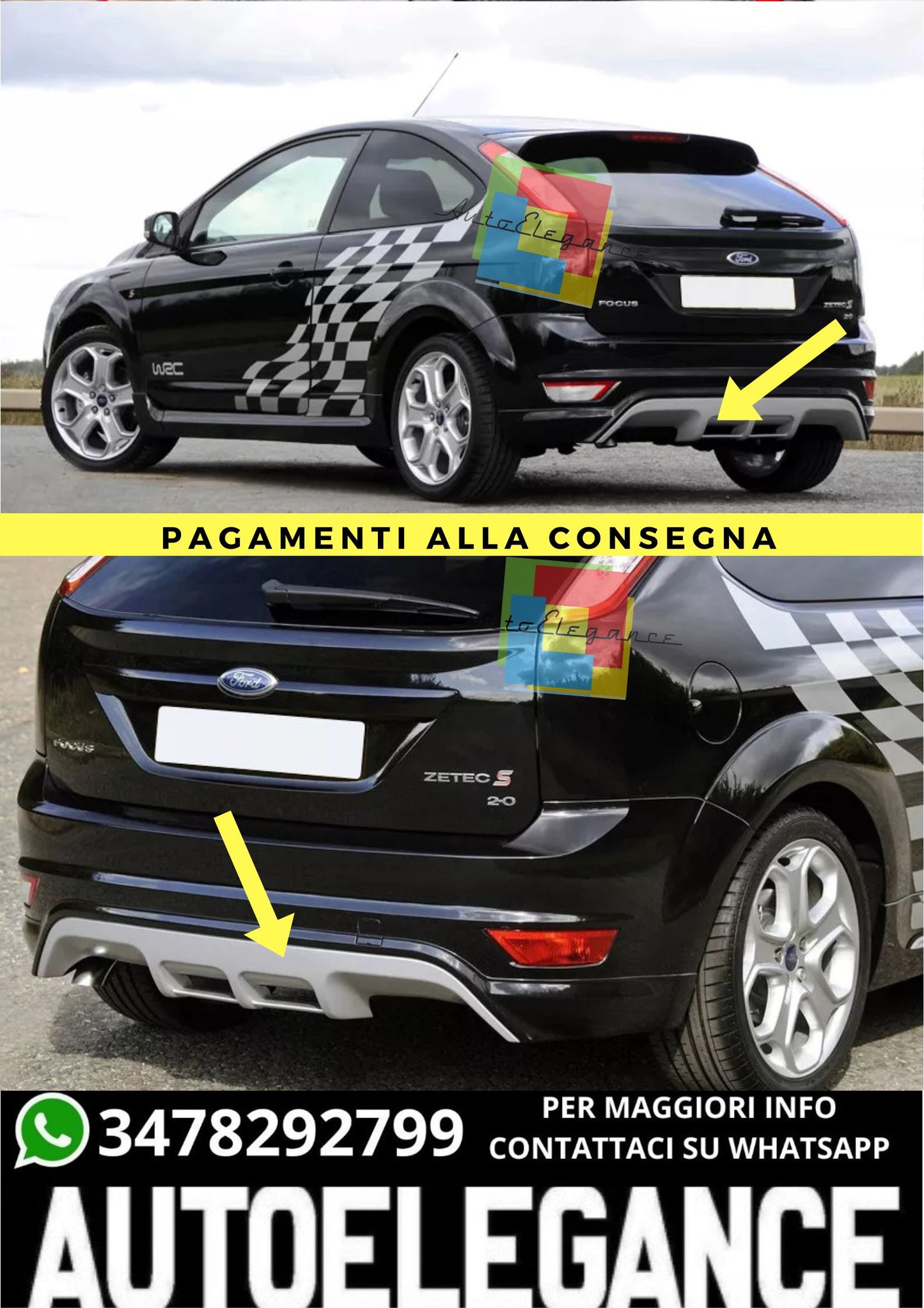 🔥DIFFUSORE ADATTO PER FORD FOCUS 2 ZETEC S STYLE 🔥