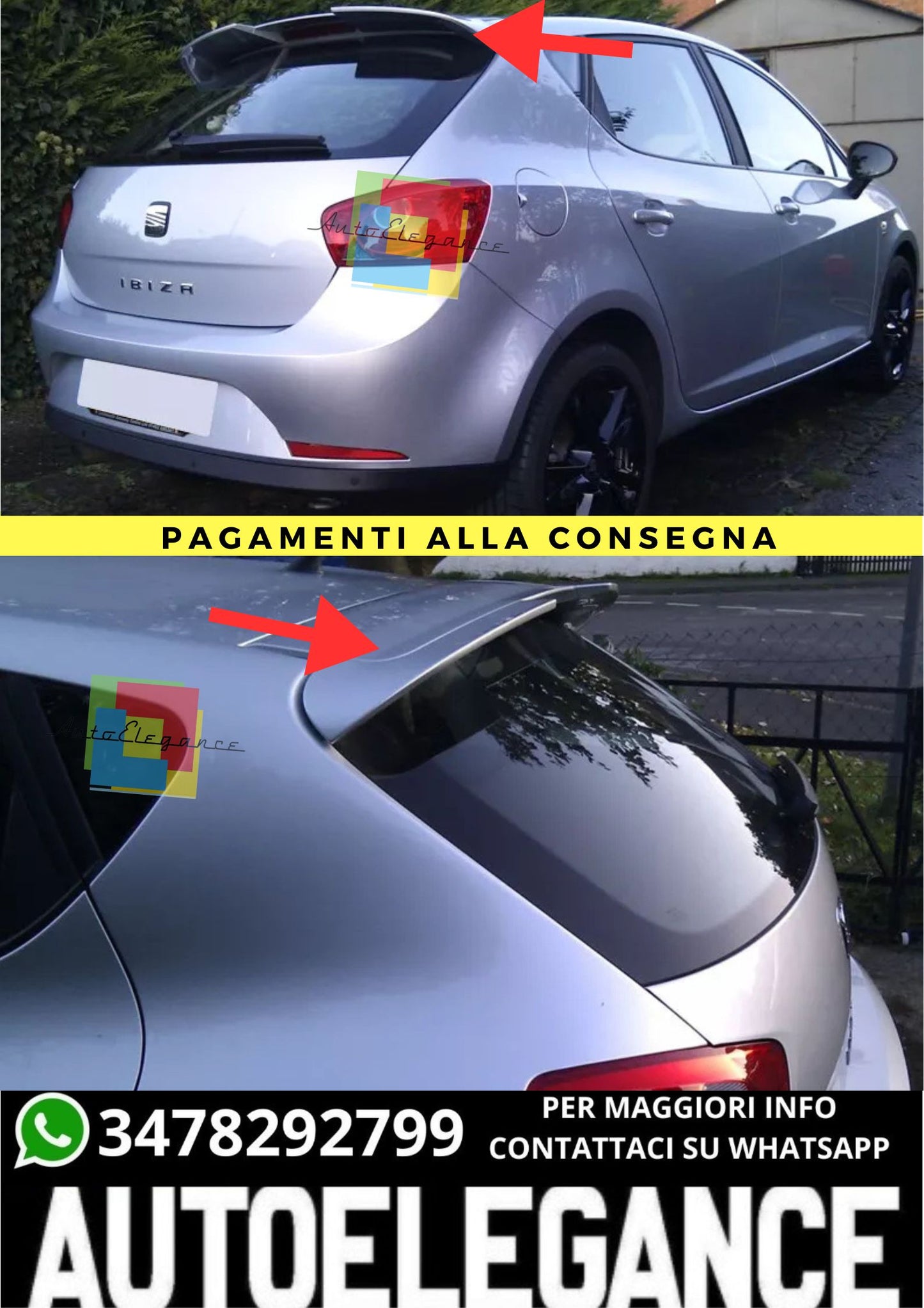 🔥SPOILER ADATTO PER SEAT IBIZA 6J 5 PORTE ( 2008-2017 )🔥