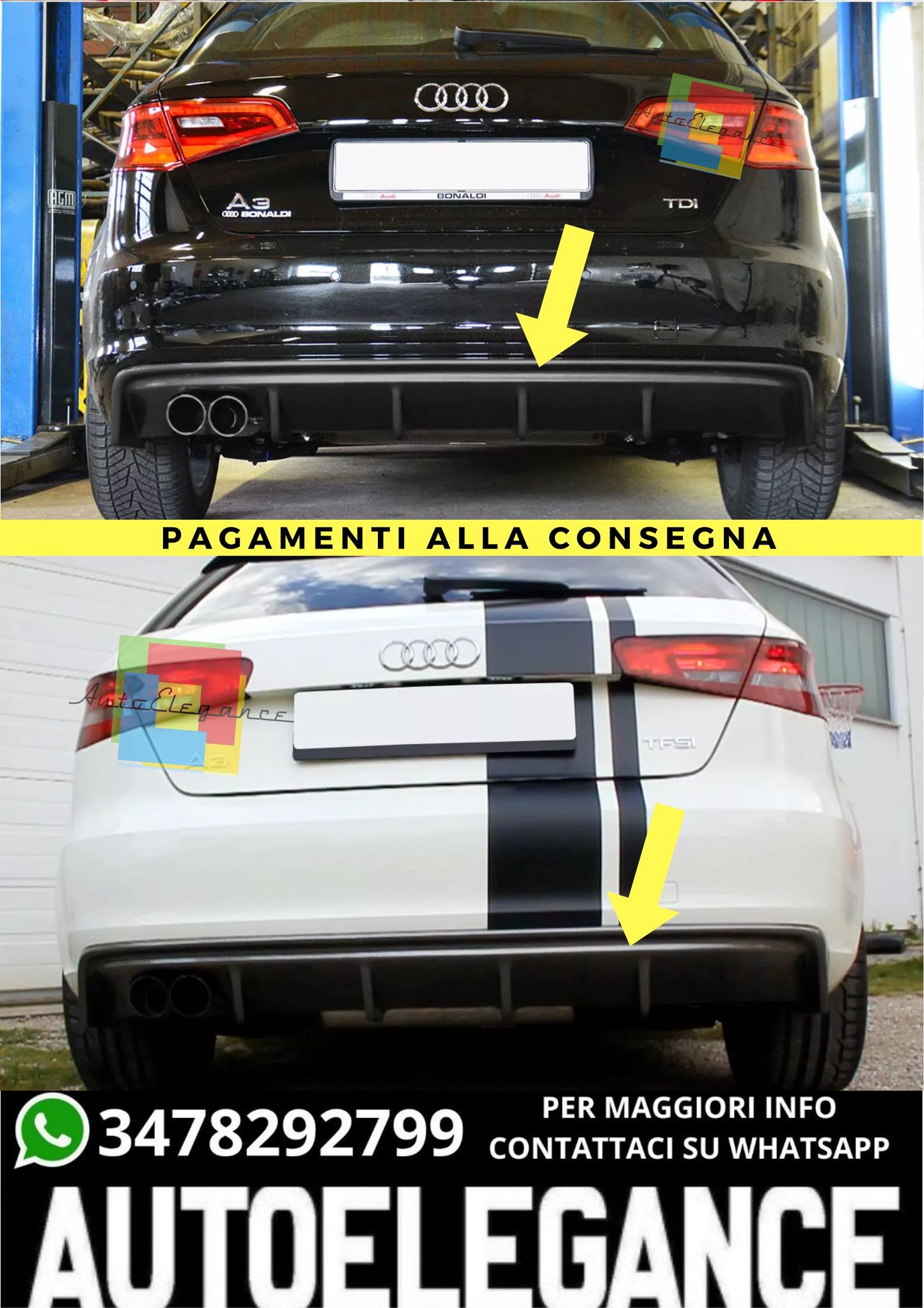 🔥DIFFUSORE ADATTO PER  AUDI A3 8V 🔥