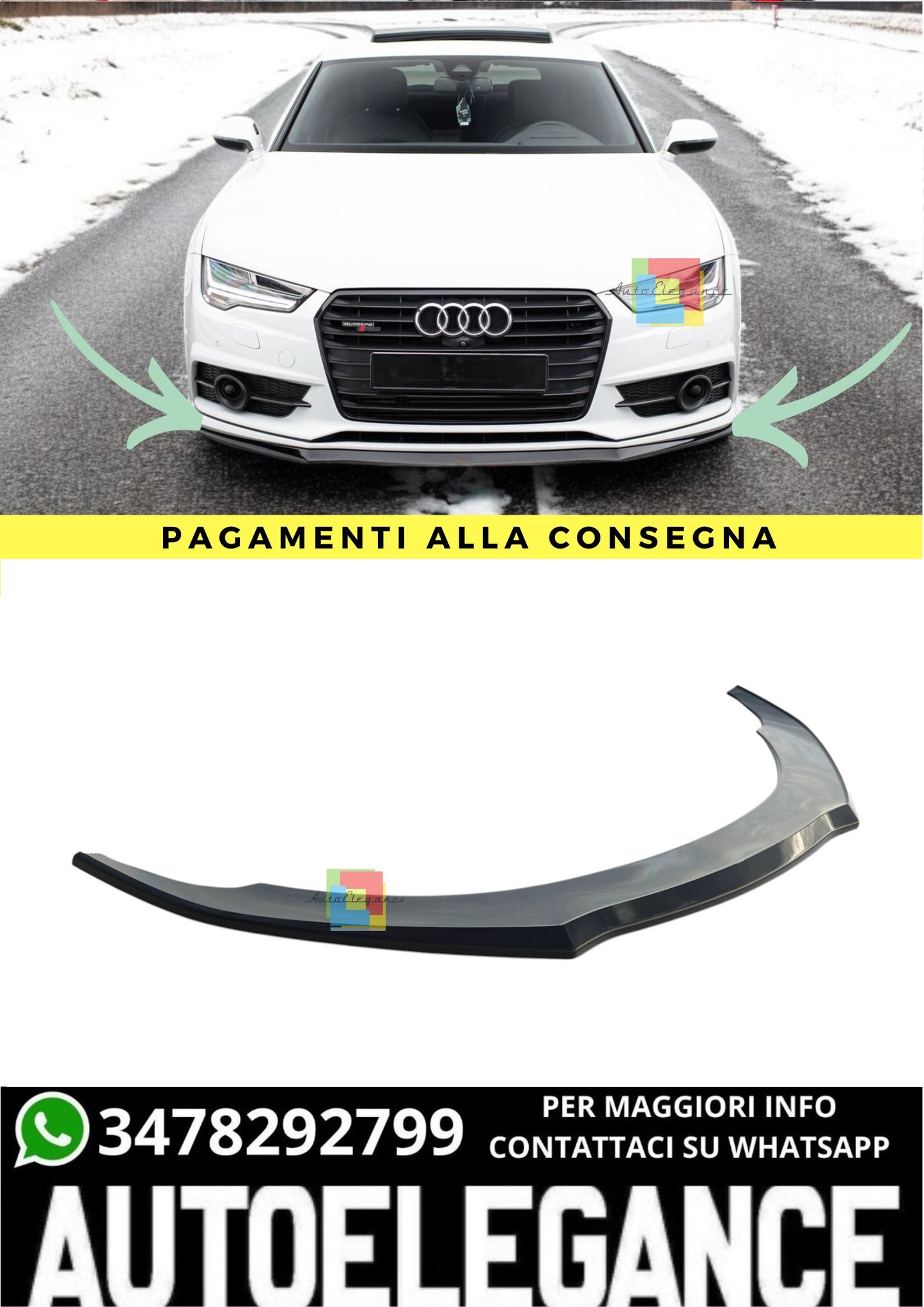 🔥Splitter Anteriore Adatto Per Audi S7 / A7 S-Line C7 FL🔥