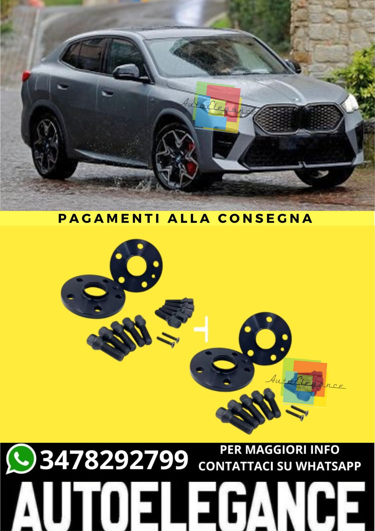 🔥KIT 4 DISTANZIALI  16+20mm adatto per BMW X2 (U10) - dal 2024 in poi🔥