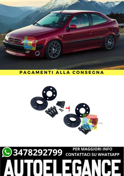 ⭐KIT 4 DISTANZIALI 16+20mm NERO ADATTO PER CITROEN Xsara dal 1997 al 2005⭐
