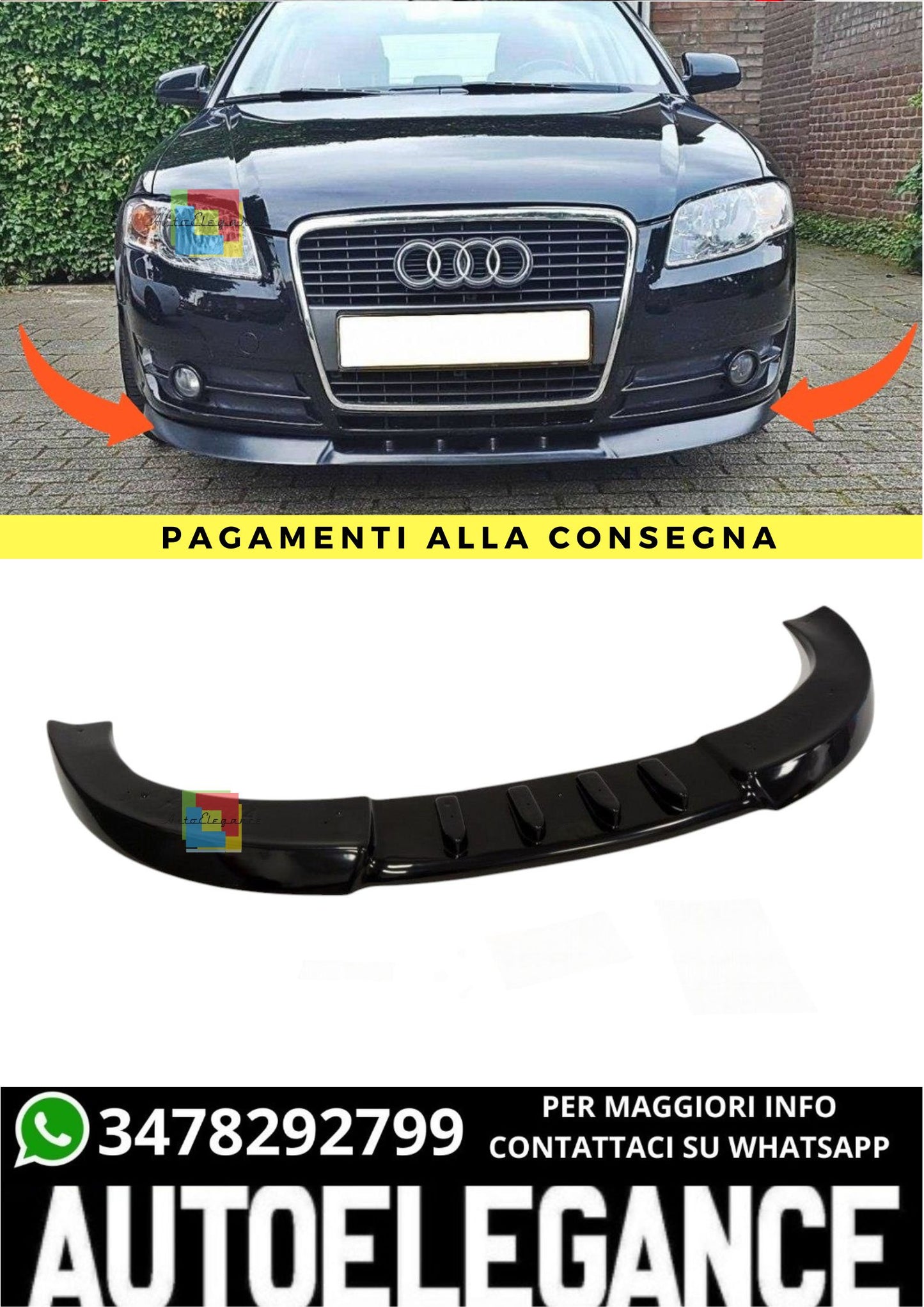 🔥Splitter Anteriore V.1 Adatto Per Audi A4 B6🔥