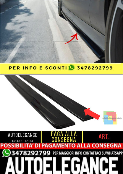 ✨MINIGONNE LATERALI nero lucido ABS ADATTE  per Audi RS7 2014-2017✨