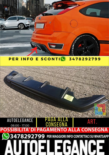 ✨DIFFUSORE posteriore  nero lucido ABS per Ford Focus Mk2 St prefazione✨