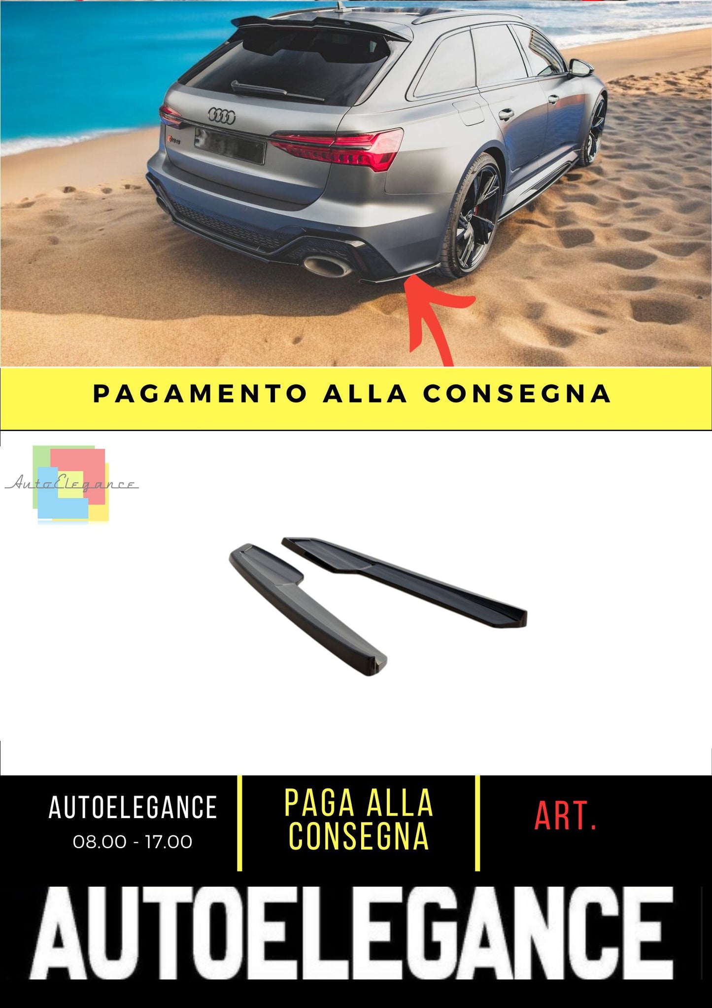 😎Splitter laterali posteriori V.1 adatto per Audi RS6 C8😎