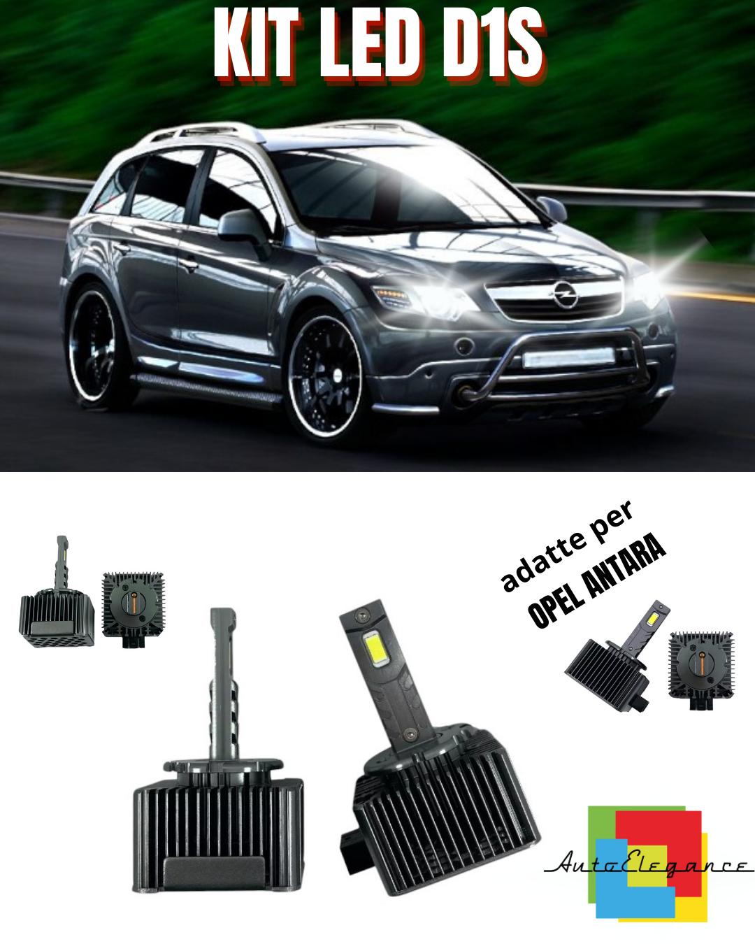 ⭐LAMPADE D1S LED 6000K DA XENON A LED MATRIX ADATTO PER OPEL ANTARA⭐