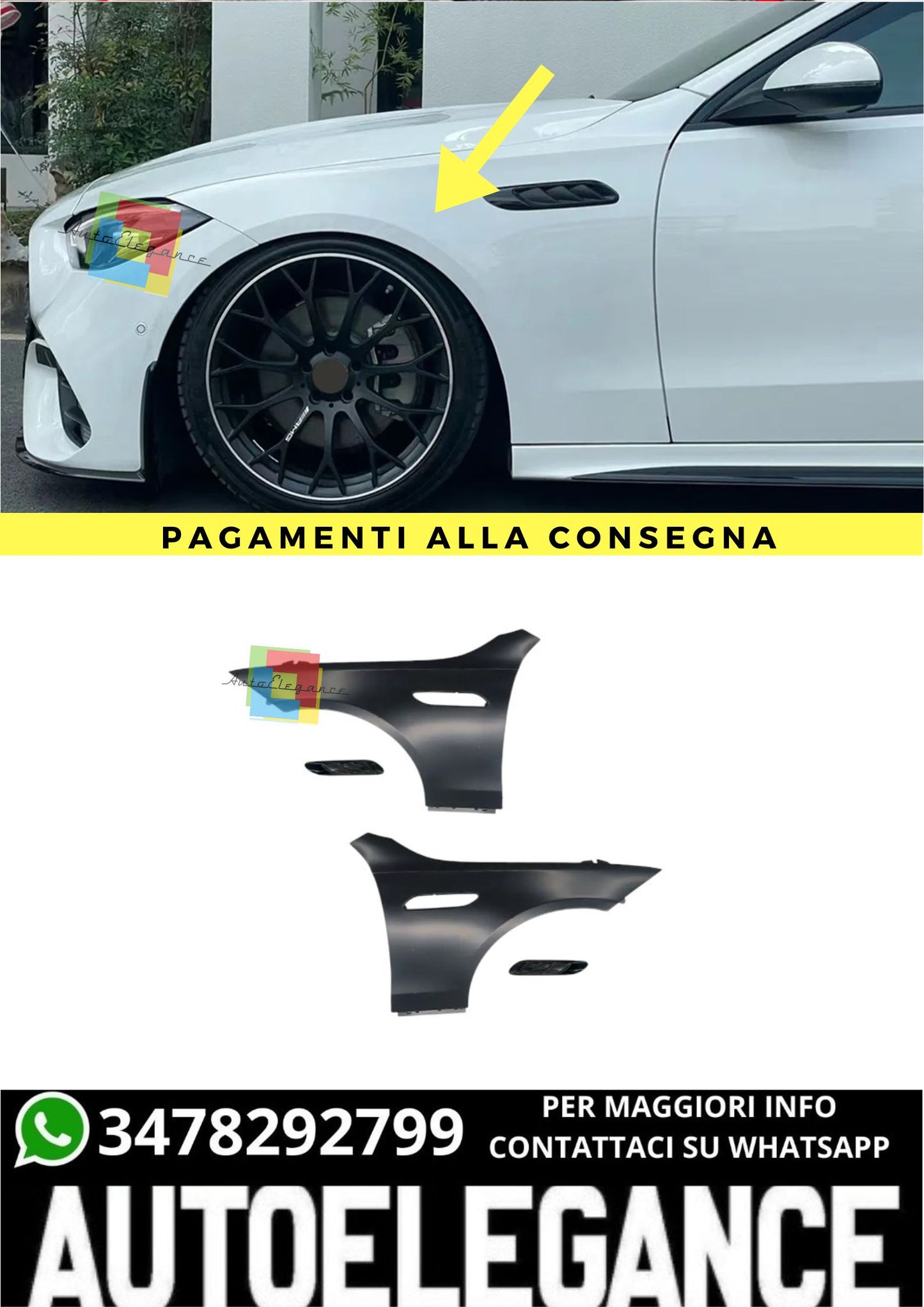 ❤️‍🔥Parafanghi C63 AMG Look per Mercedes Classe C (W206) Berlina Station❤️‍🔥