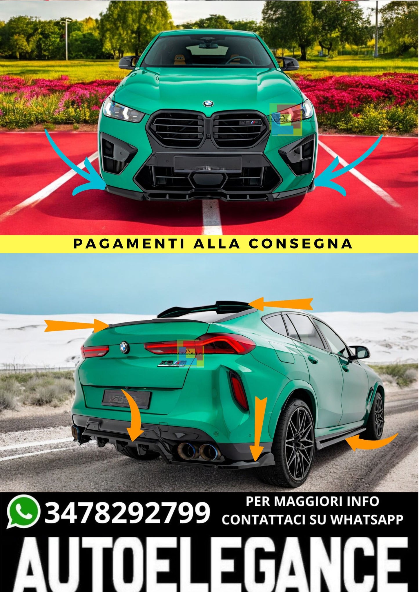 🔥Bodykit  V.1 Adatto Per BMW X6 M F96 Facelift🔥