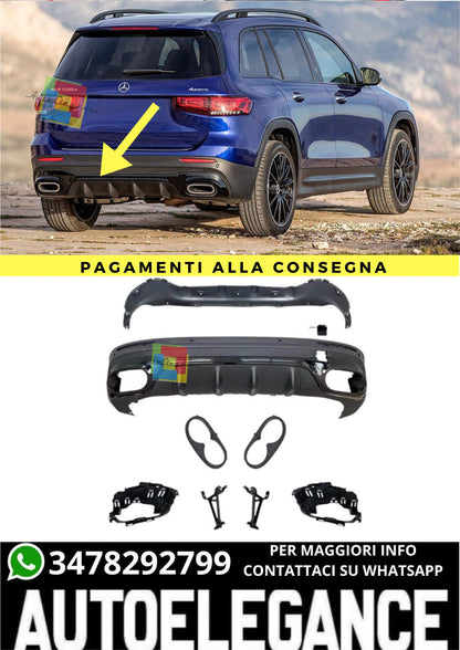 ❤️‍🔥Diffusore paraurti posteriore nero 45 AMG Look per Mercedes GLB (X247)❤️‍🔥