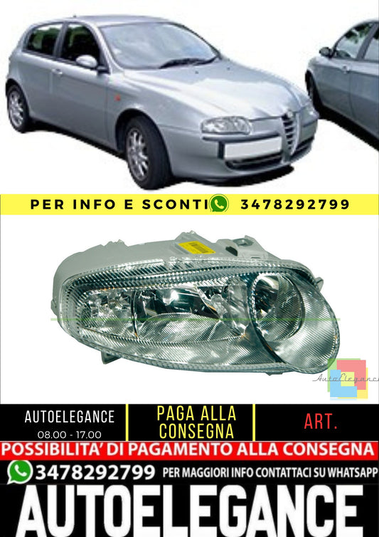 🔥AA3404903 PROIETTORE DESTRO H7+H7+H1 ELETTRICO PER ALFA ROMEO 147🔥