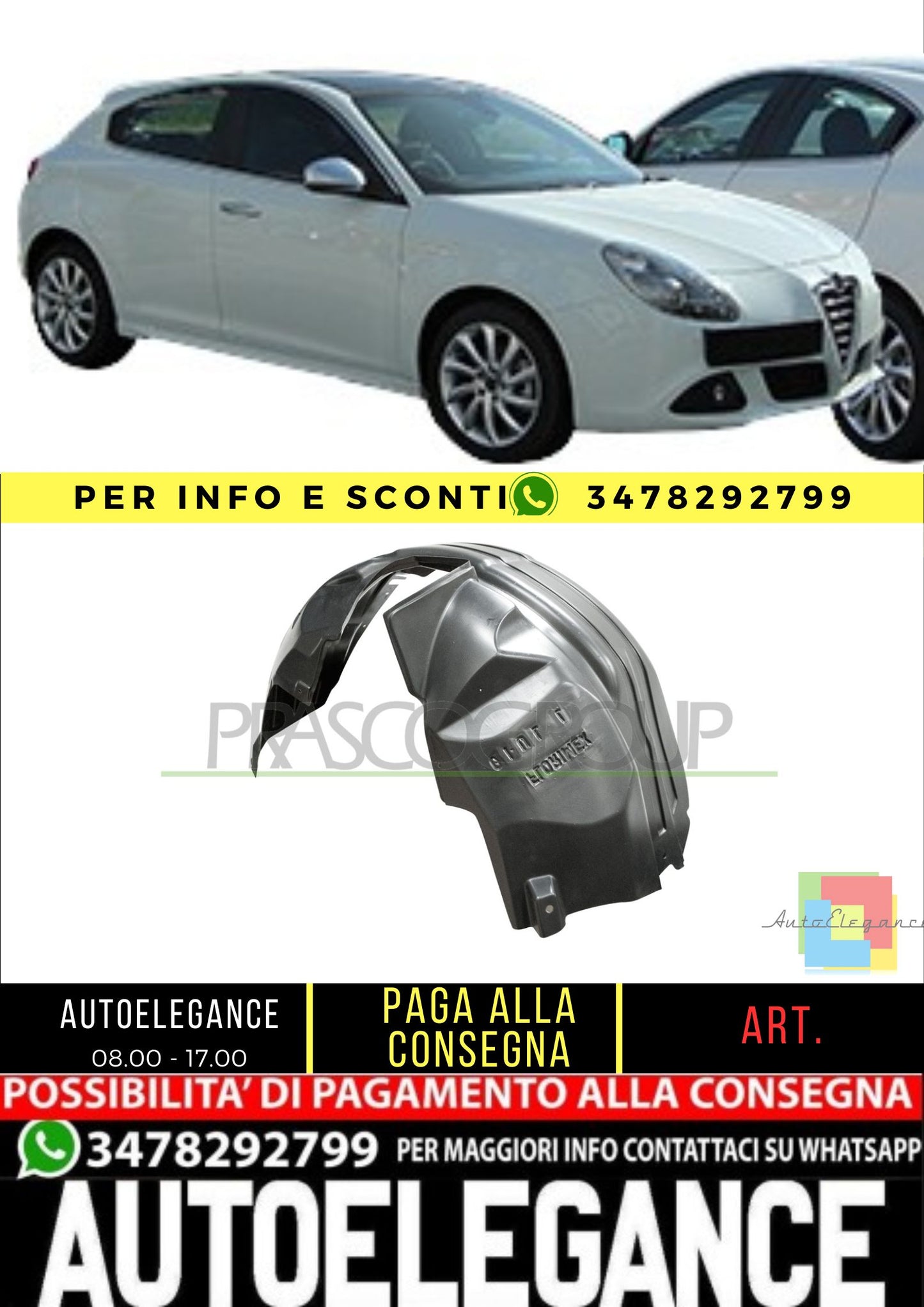 ✨AA3443603 PASSARUOTA ANTERIORE DESTRO PER ALFA ROMEO - GIULIETTA 10-16✨
