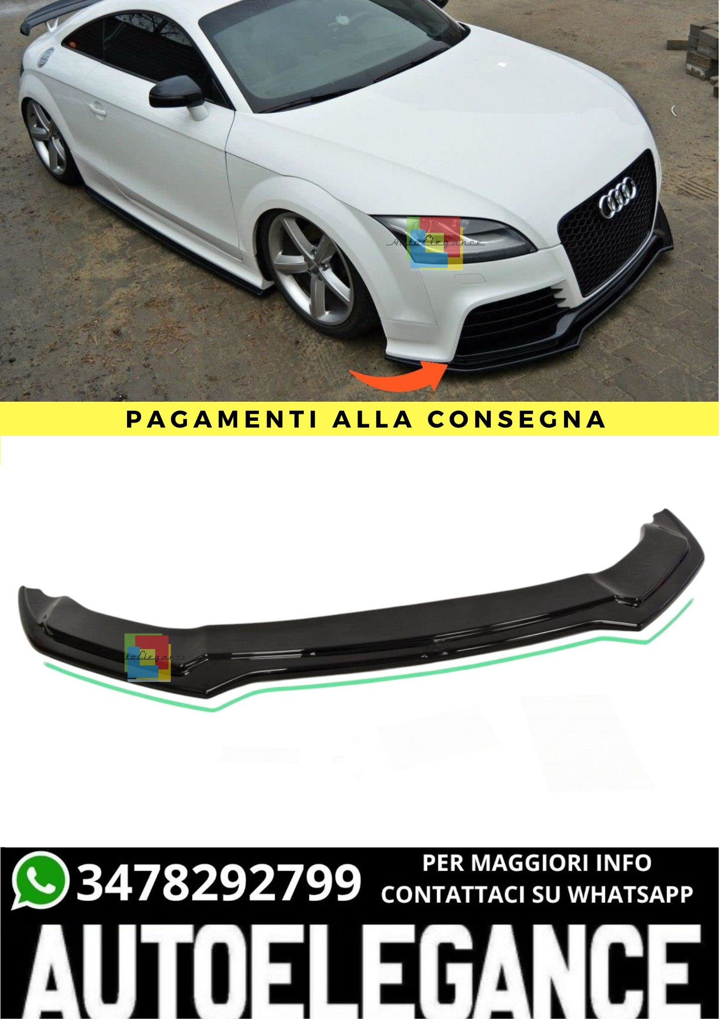 🔥Splitter anteriore V.2 Adatto Per Audi TT RS 8J🔥